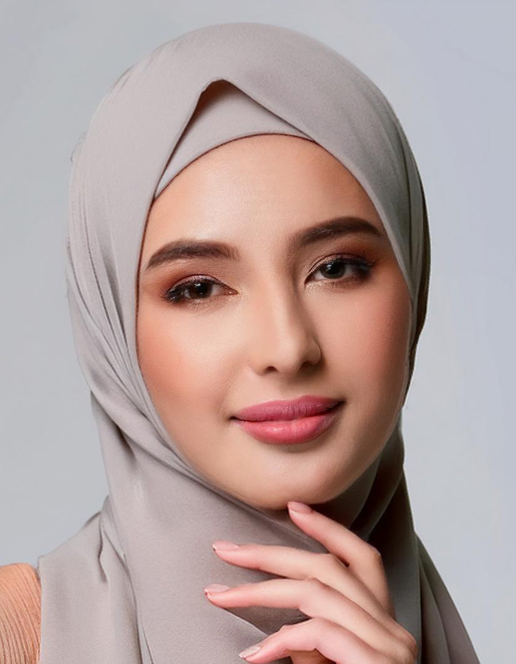 Peach Blush Chiffon Hijab 4