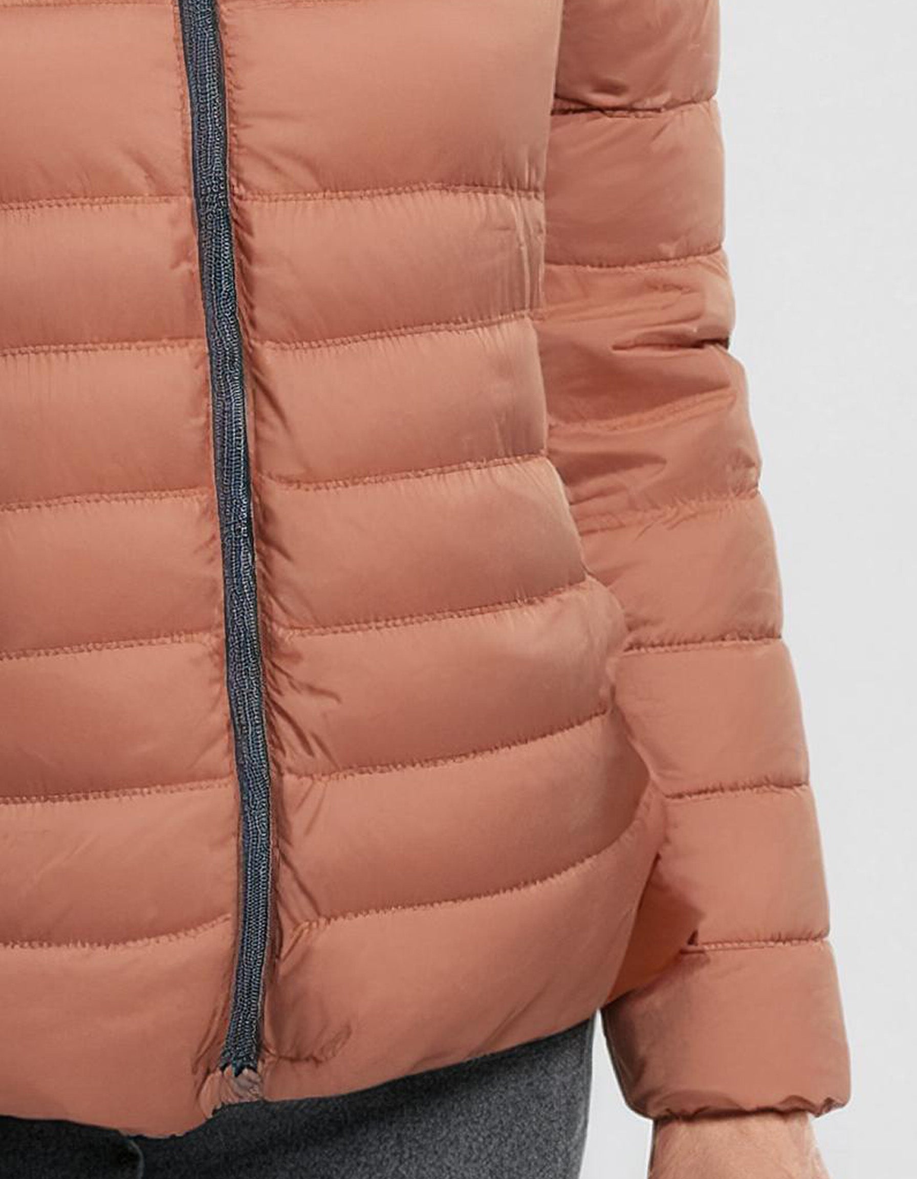 Peach Quilted Zip-Up Puffer Jacket 3