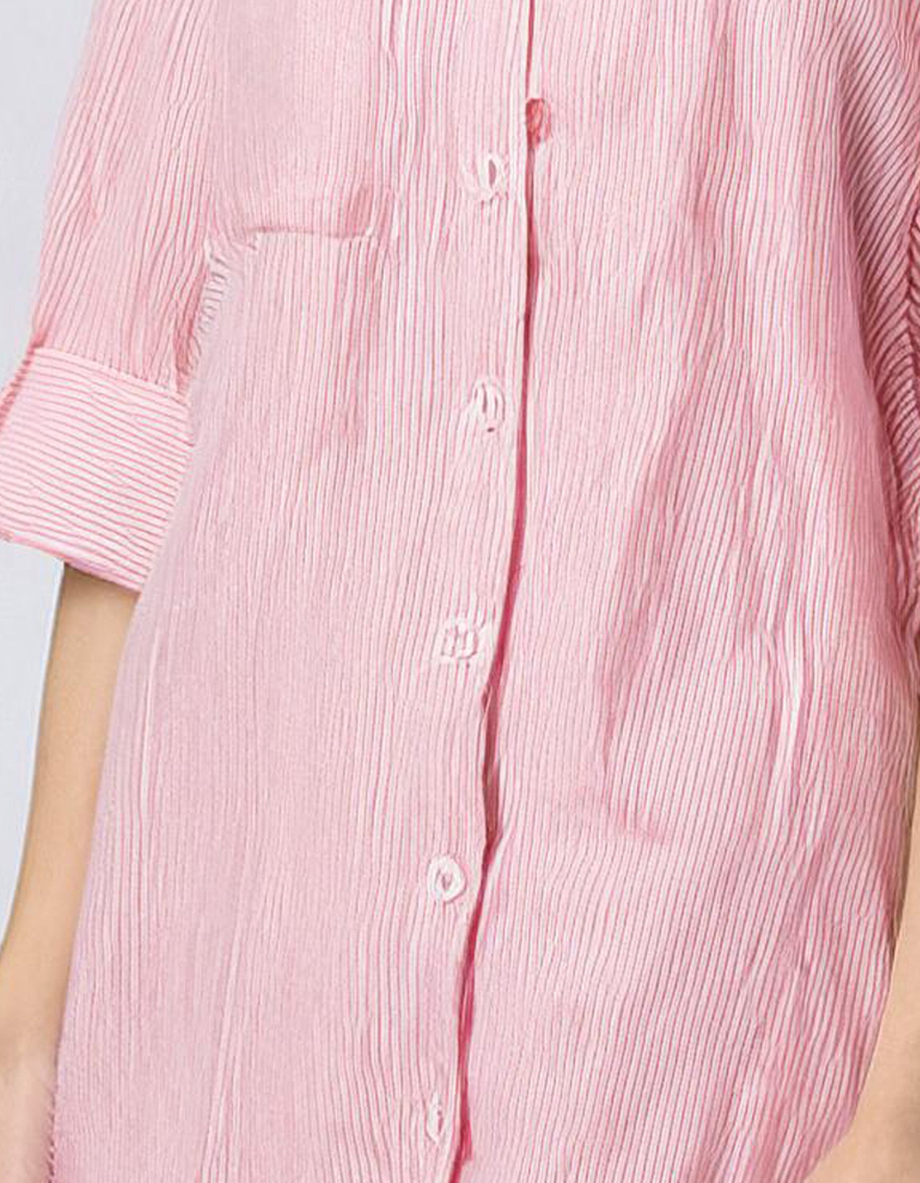 Pink Linen Shirt Dress 3