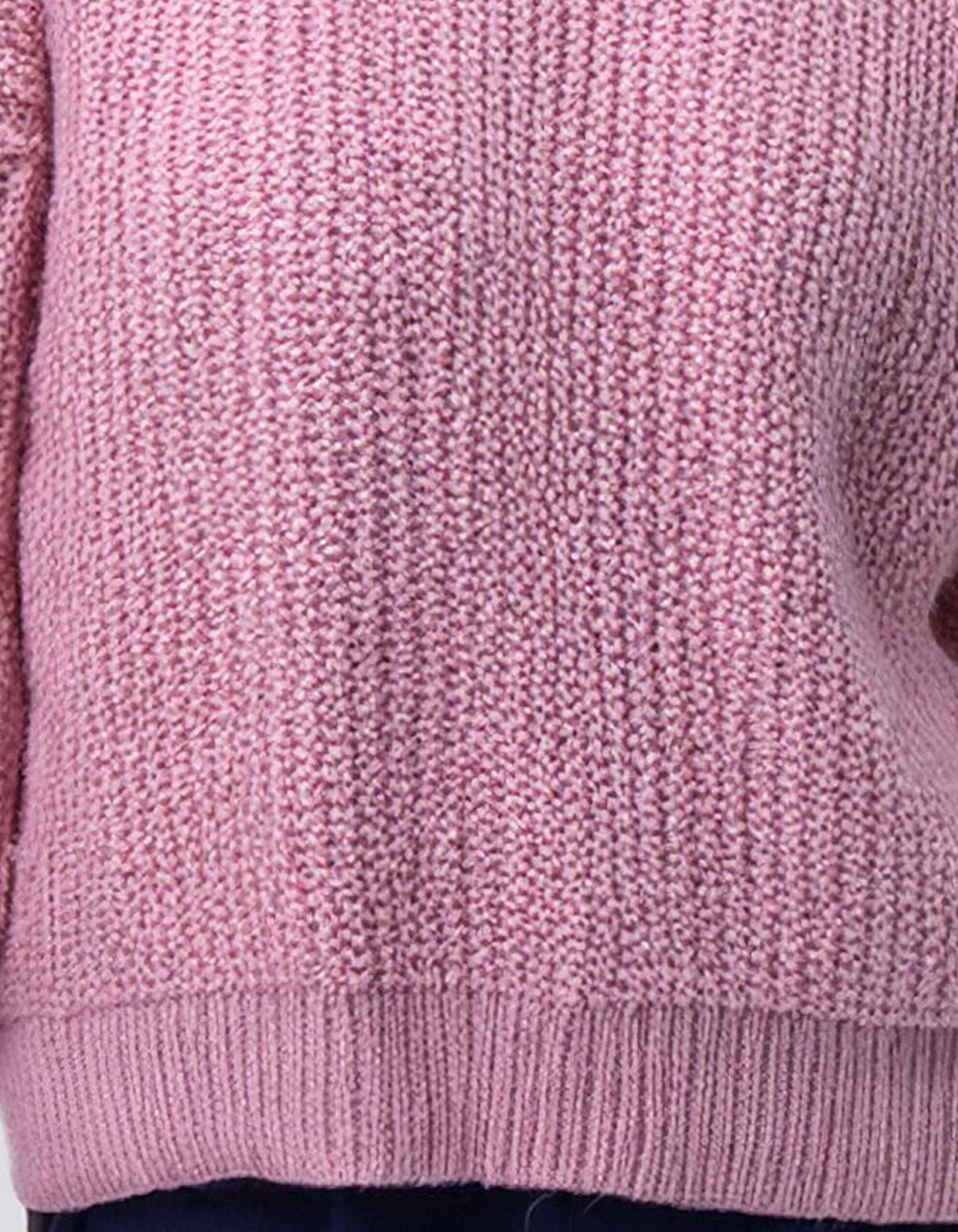 Pink Oversized Knit Pullover 3