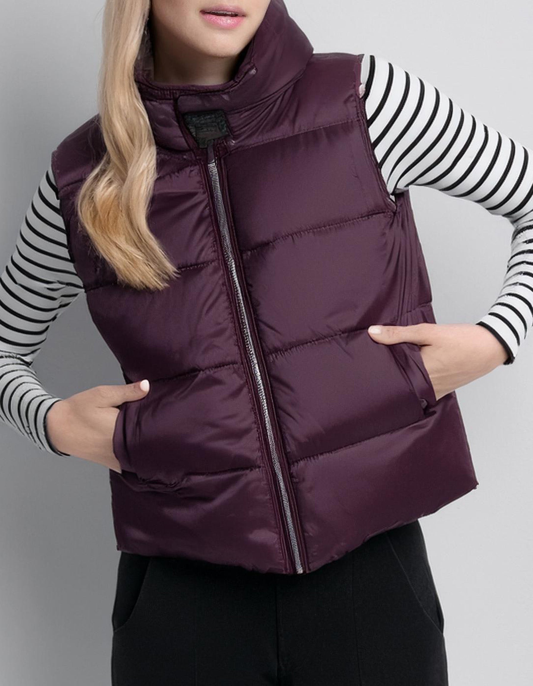 Plum Cropped Hooded Puffer Jacket 2