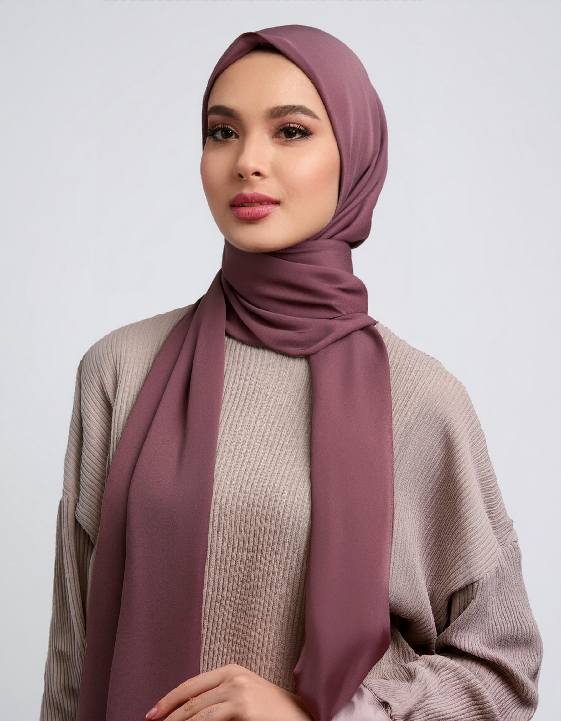 Plum Purple Viscose Hijab 2