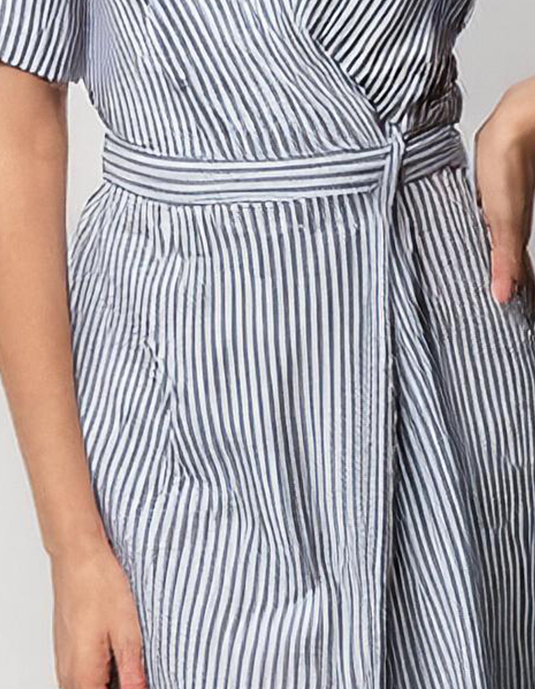 Powder Blue Button-Front Shift Dresses 3