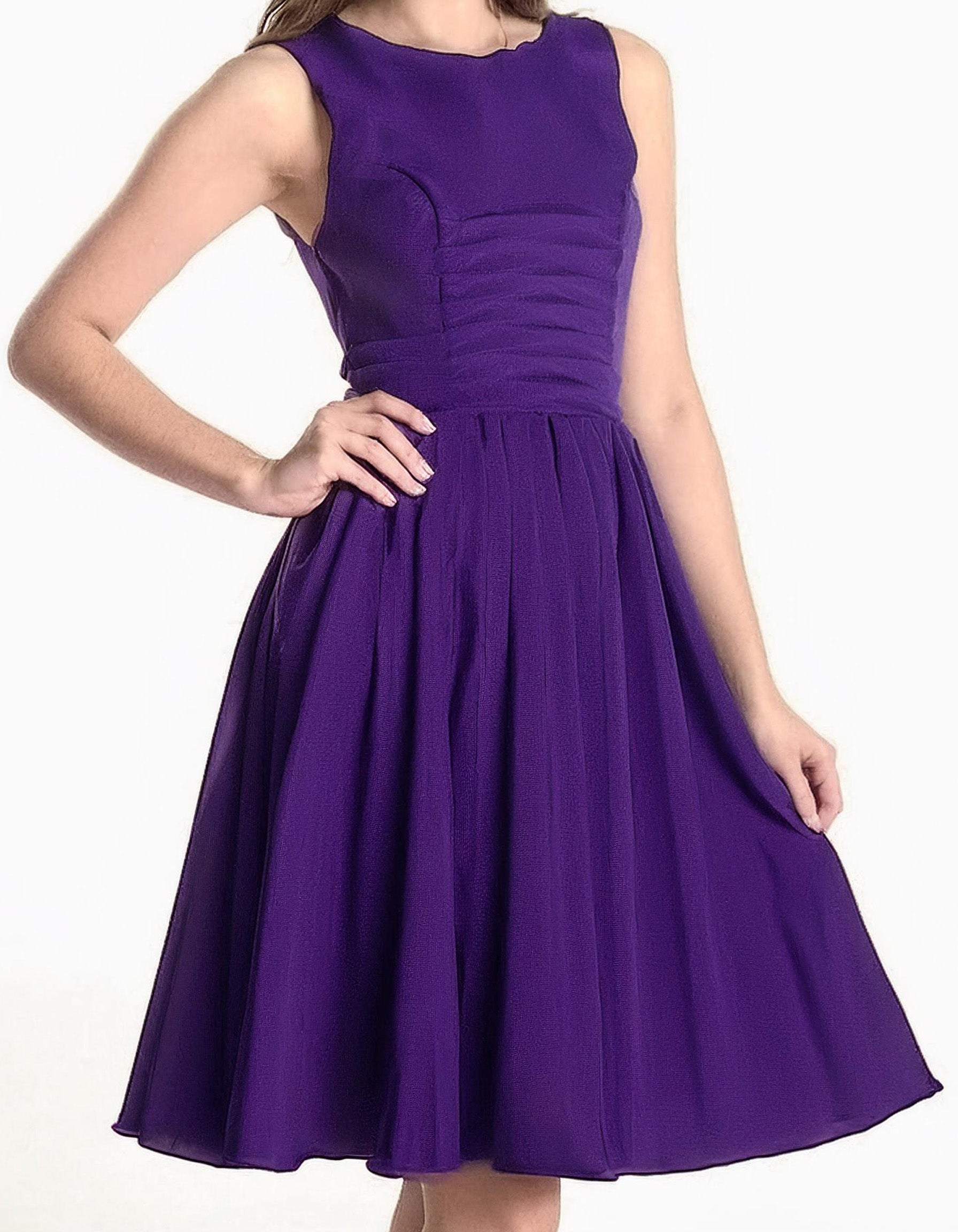 Purple Fit & Flare A-Line Party Dress 2