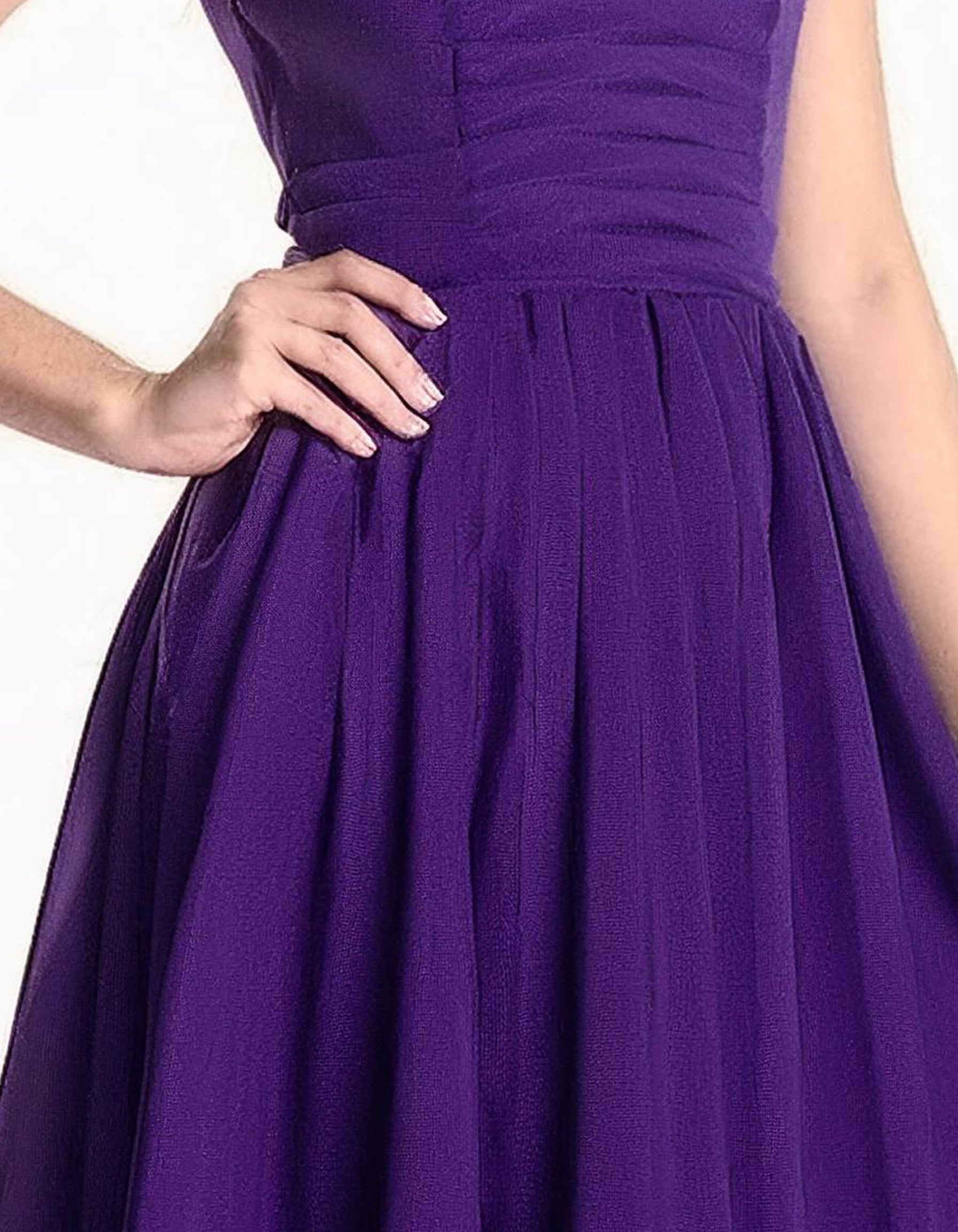 Purple Fit & Flare A-Line Party Dress 3