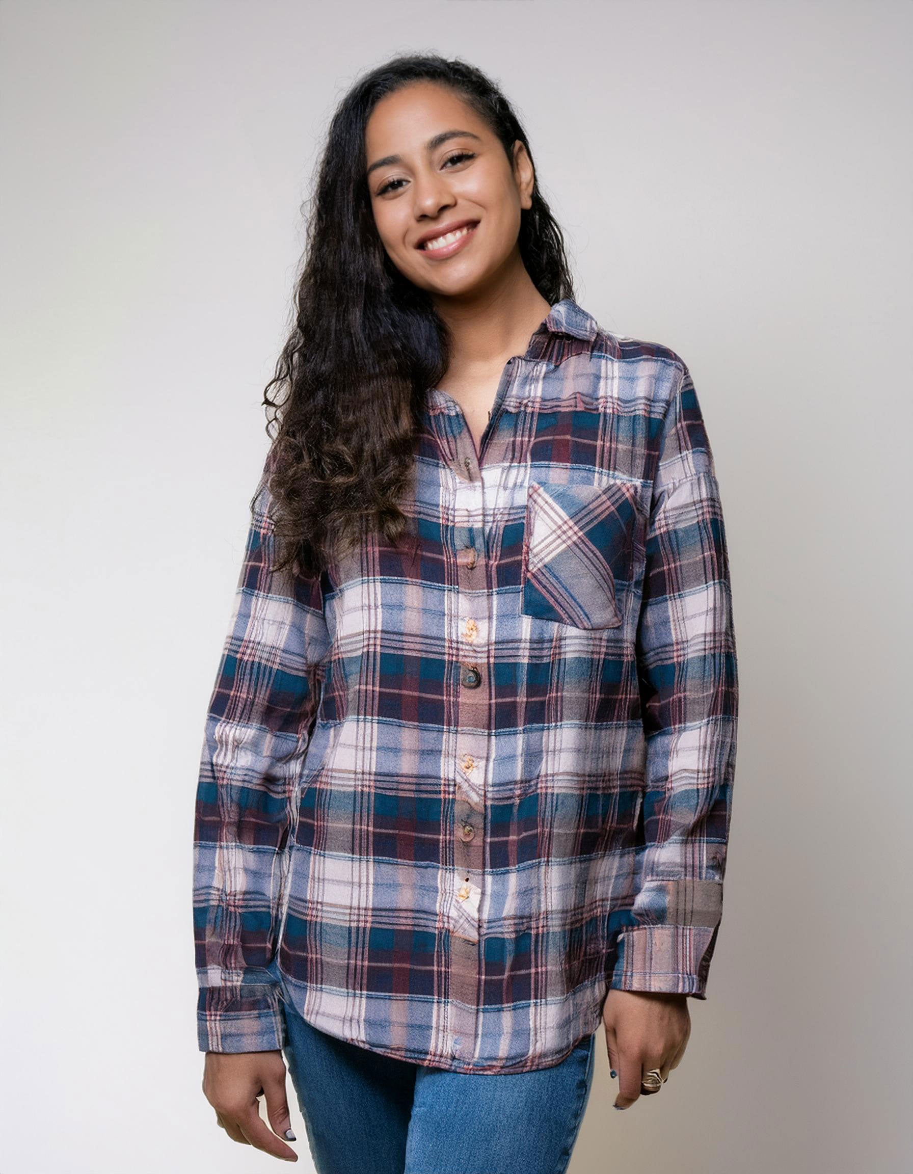 Purple Twilight Plaid Flannel Shirt 2