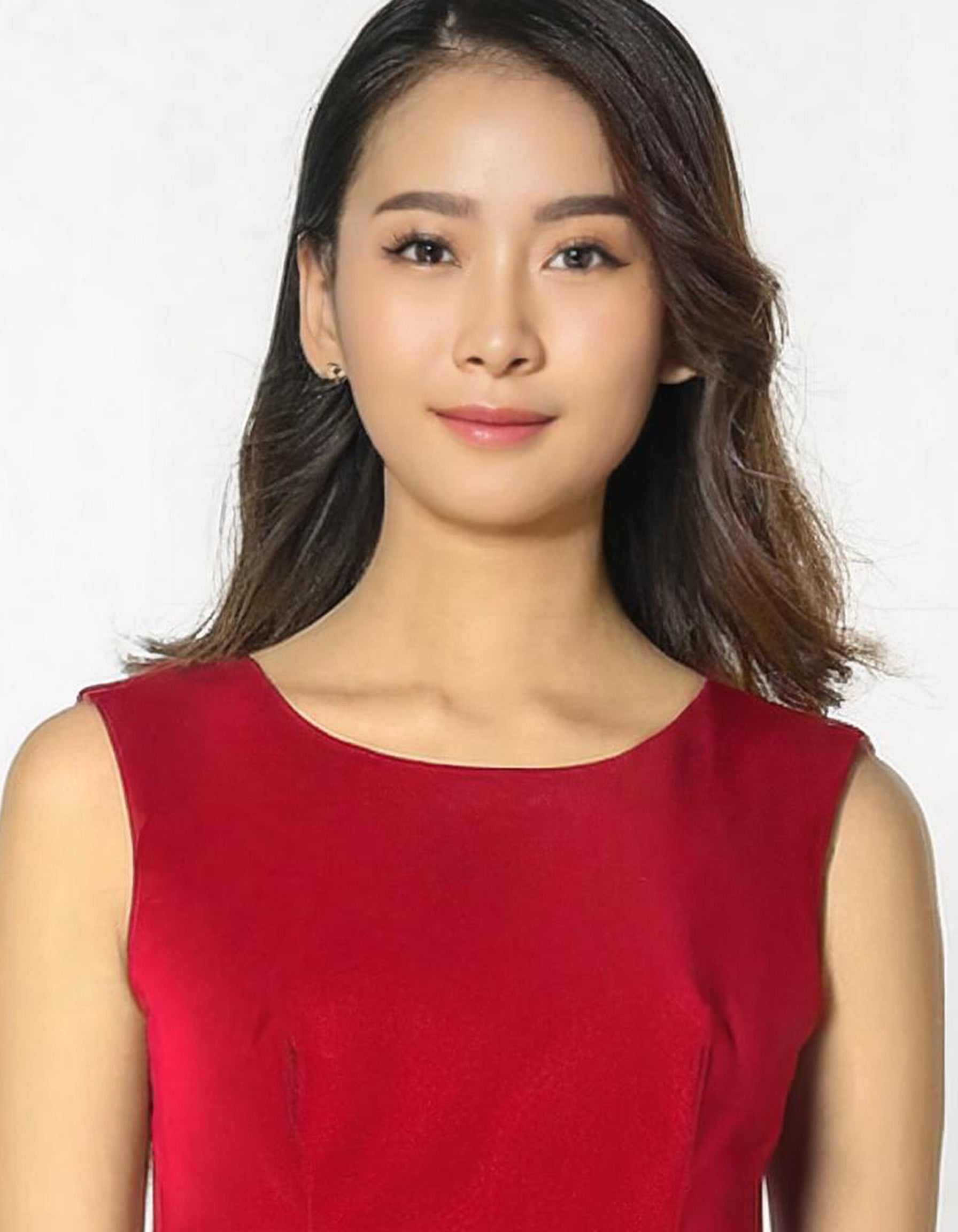 Red Belted Sleeveless Sheath Dress 4