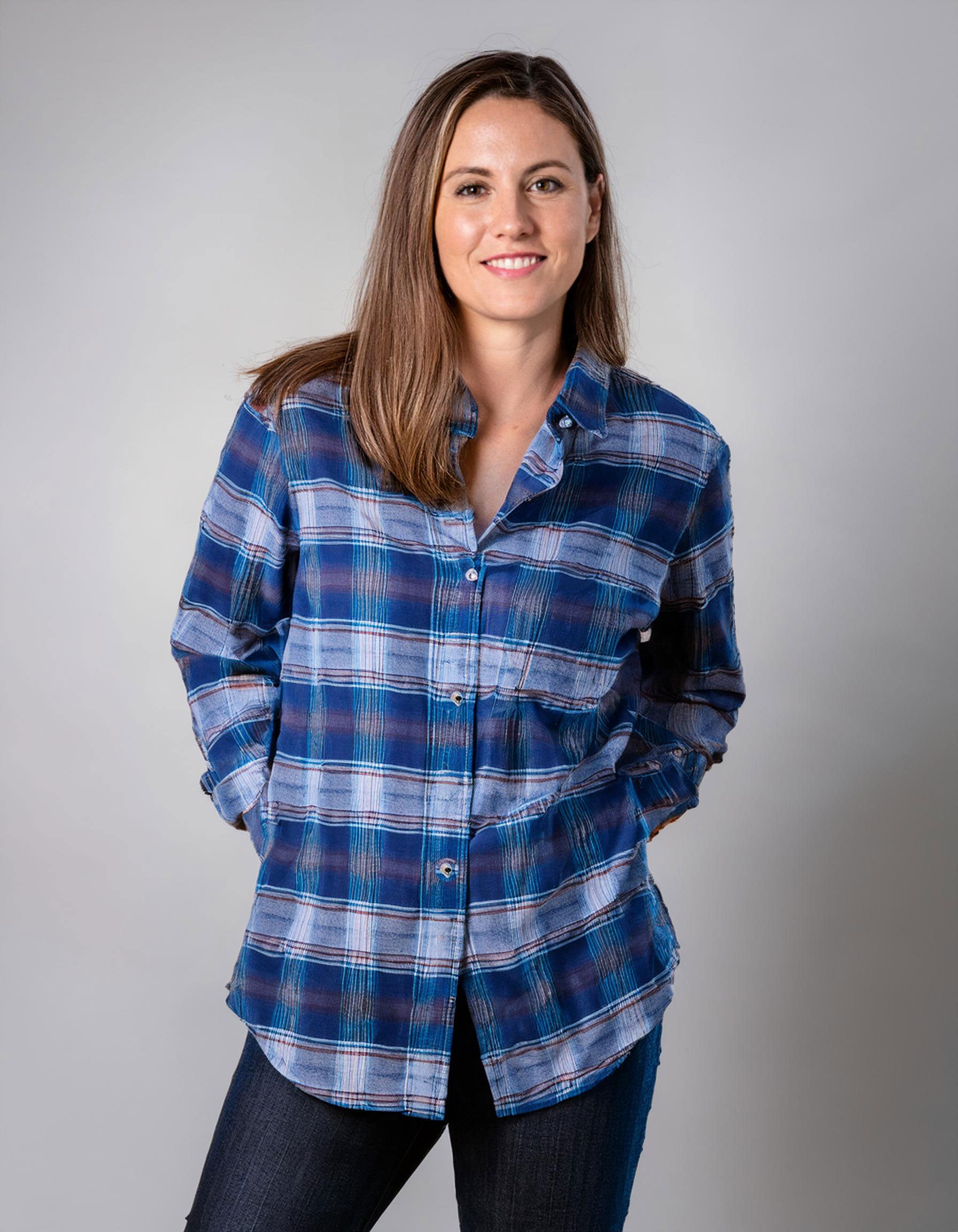 Royal Blue Check Flannel Shirt 2
