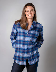 Royal Blue Check Flannel Shirt