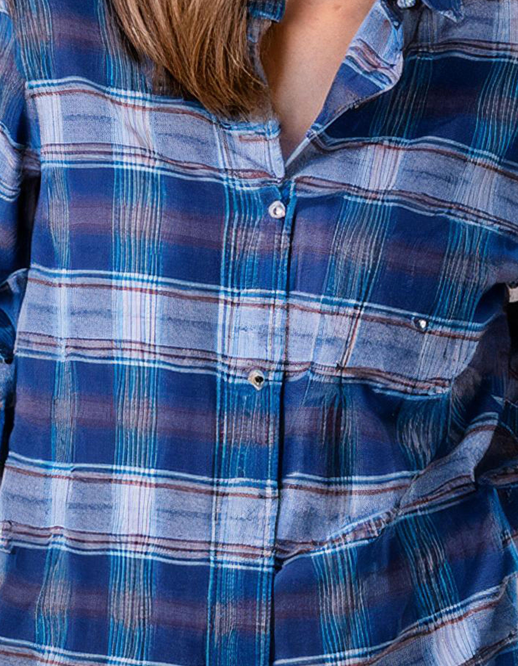 Royal Blue Check Flannel Shirt 4