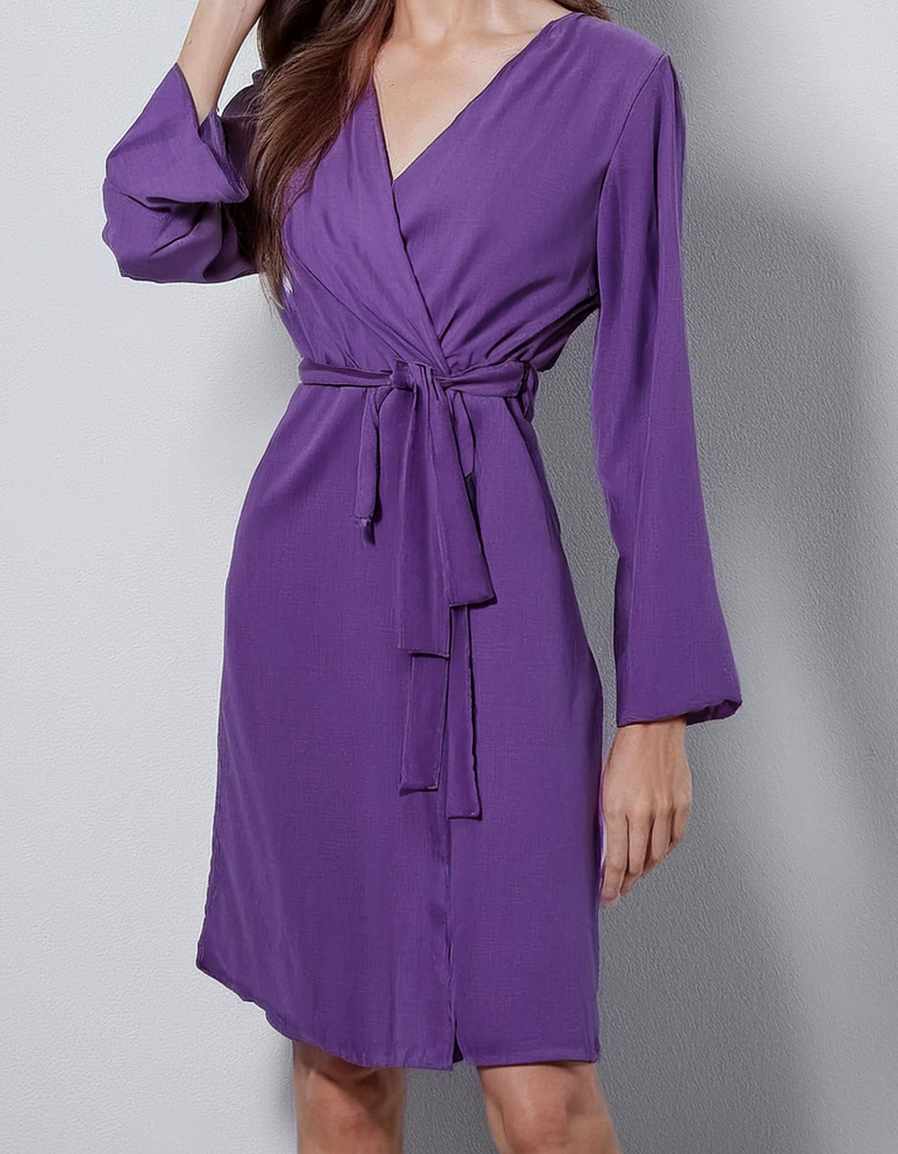 Royal Purple Luxe Wrap Dress 2