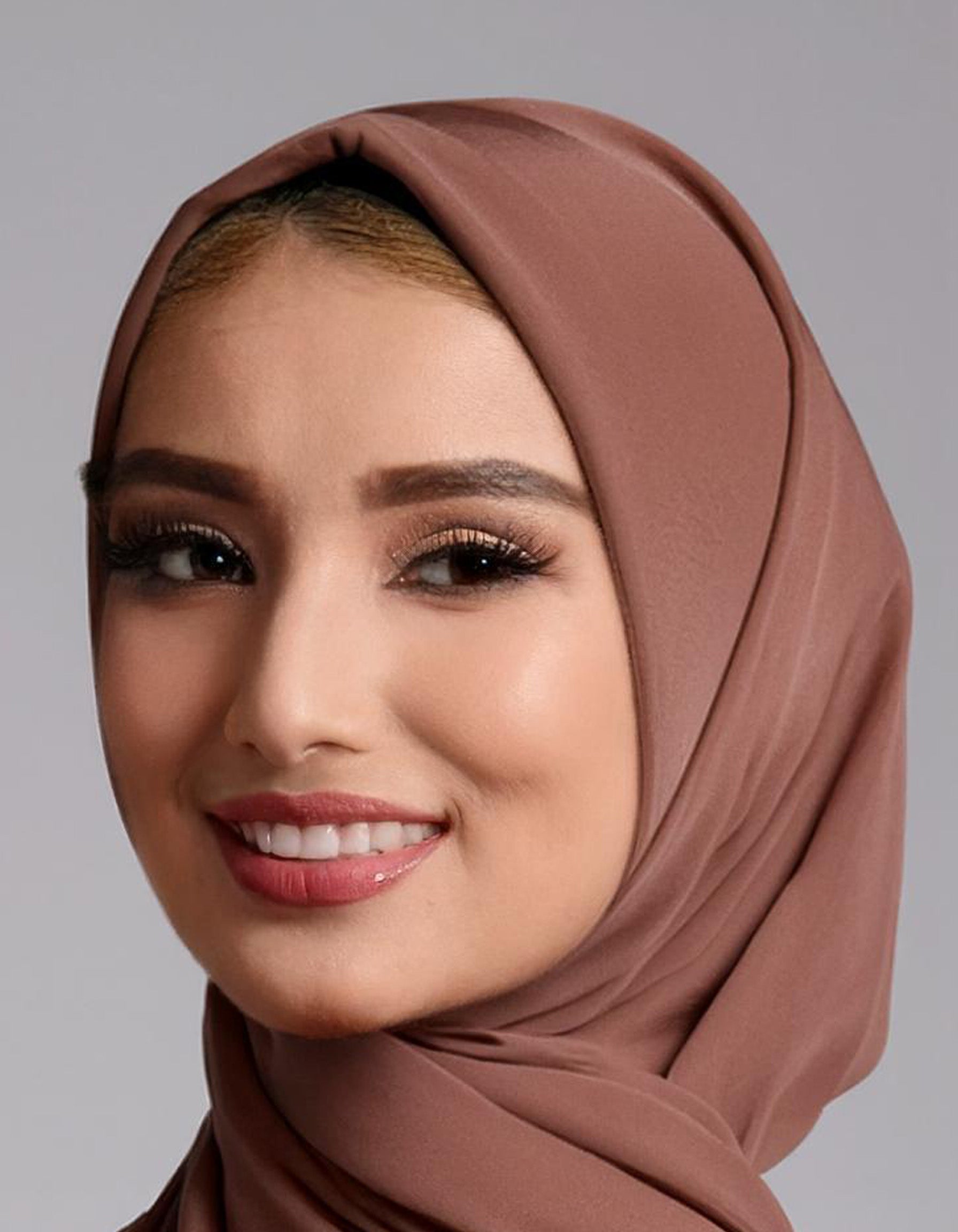 Rust Brown Satin Hijab 3