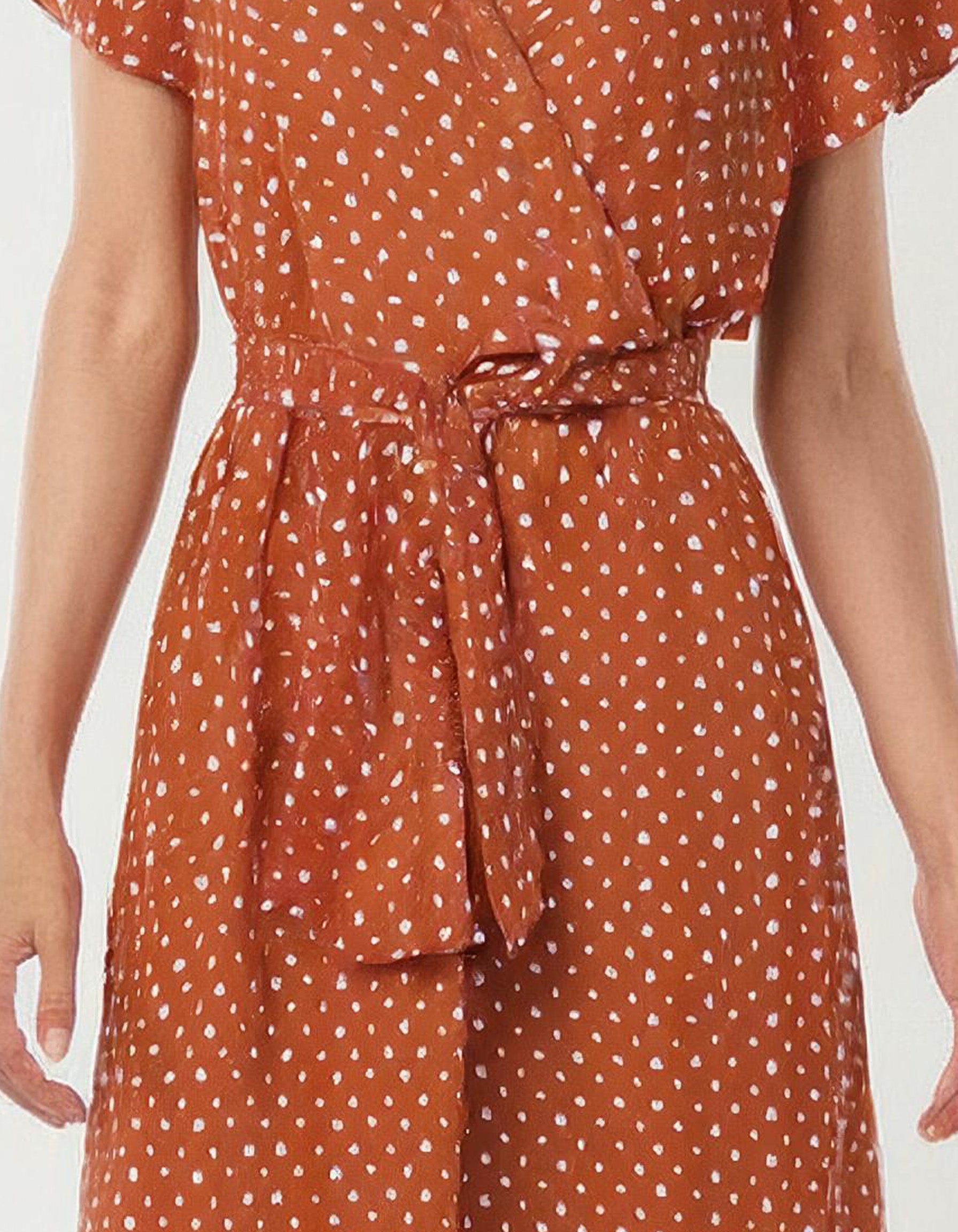 Rustic Orange Charm Wrap Dress 3