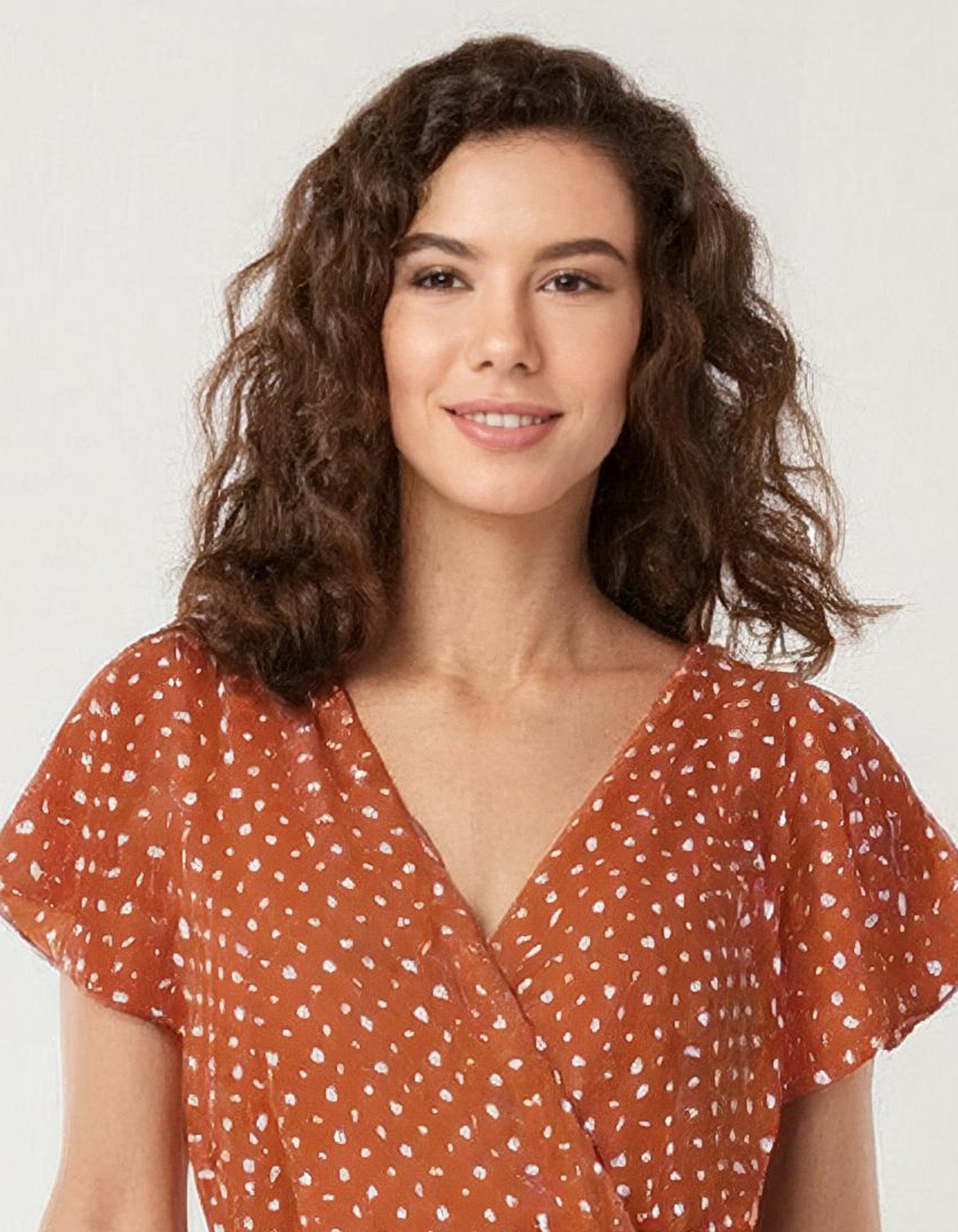 Rustic Orange Charm Wrap Dress 4