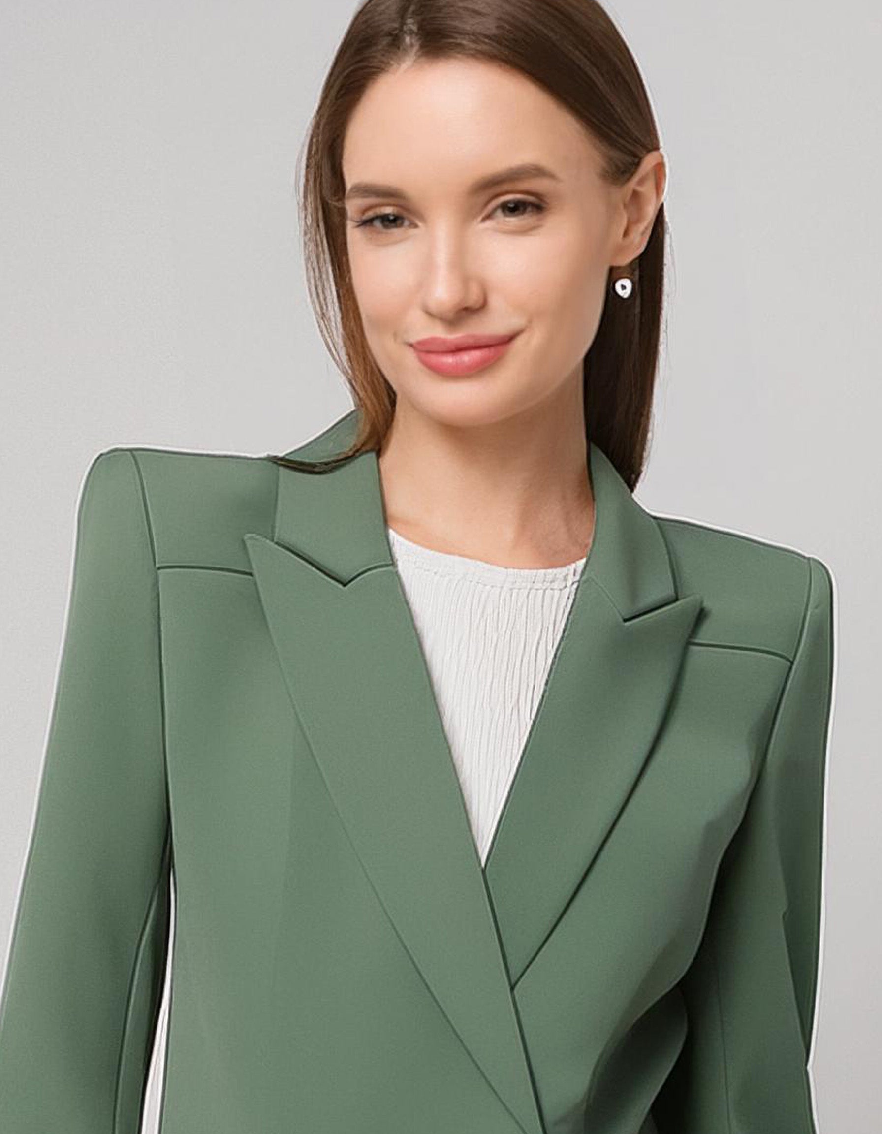 Sage Green Double-Breasted Blazer 4