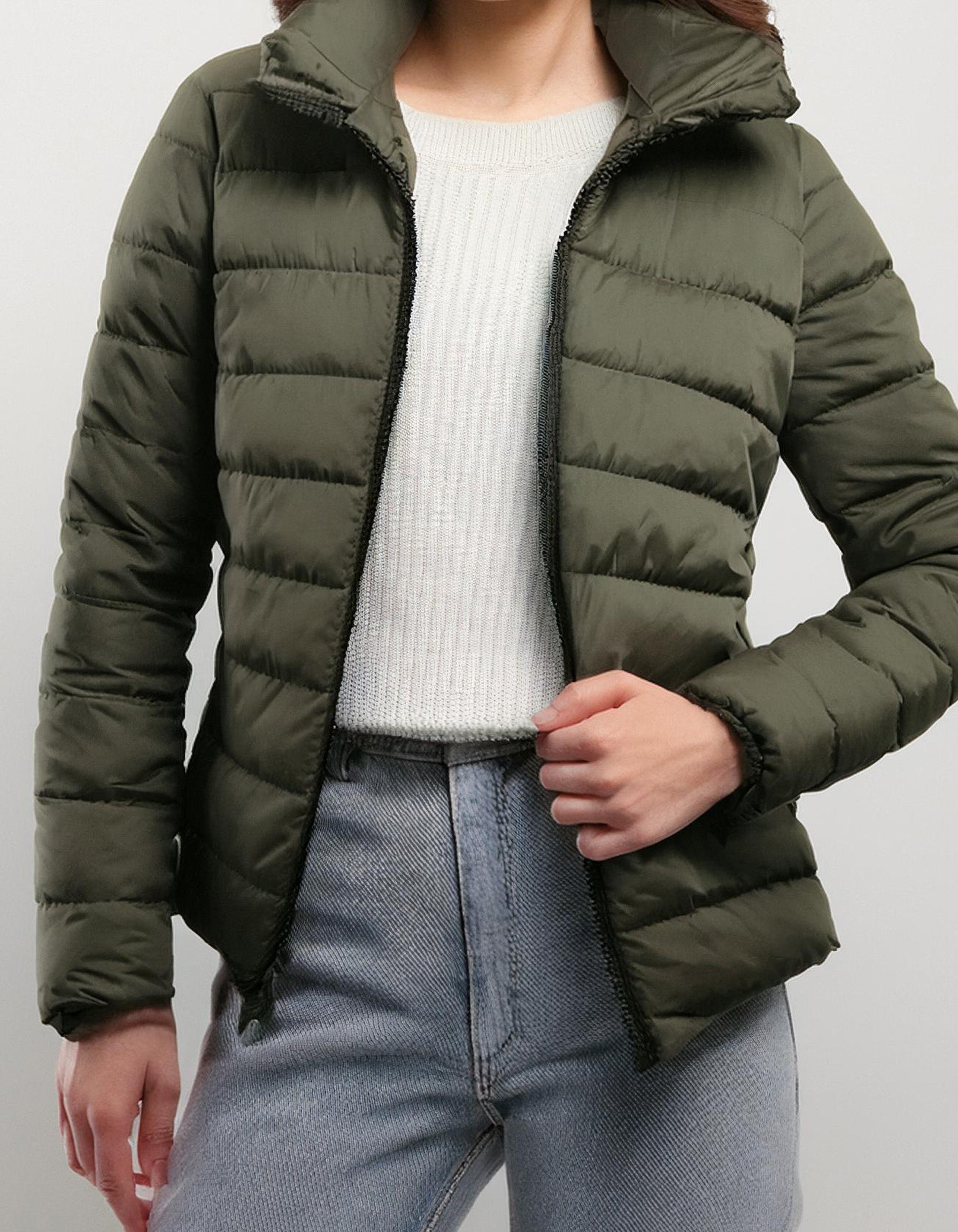 Sage Green Quilted Puffer Jacket 2
