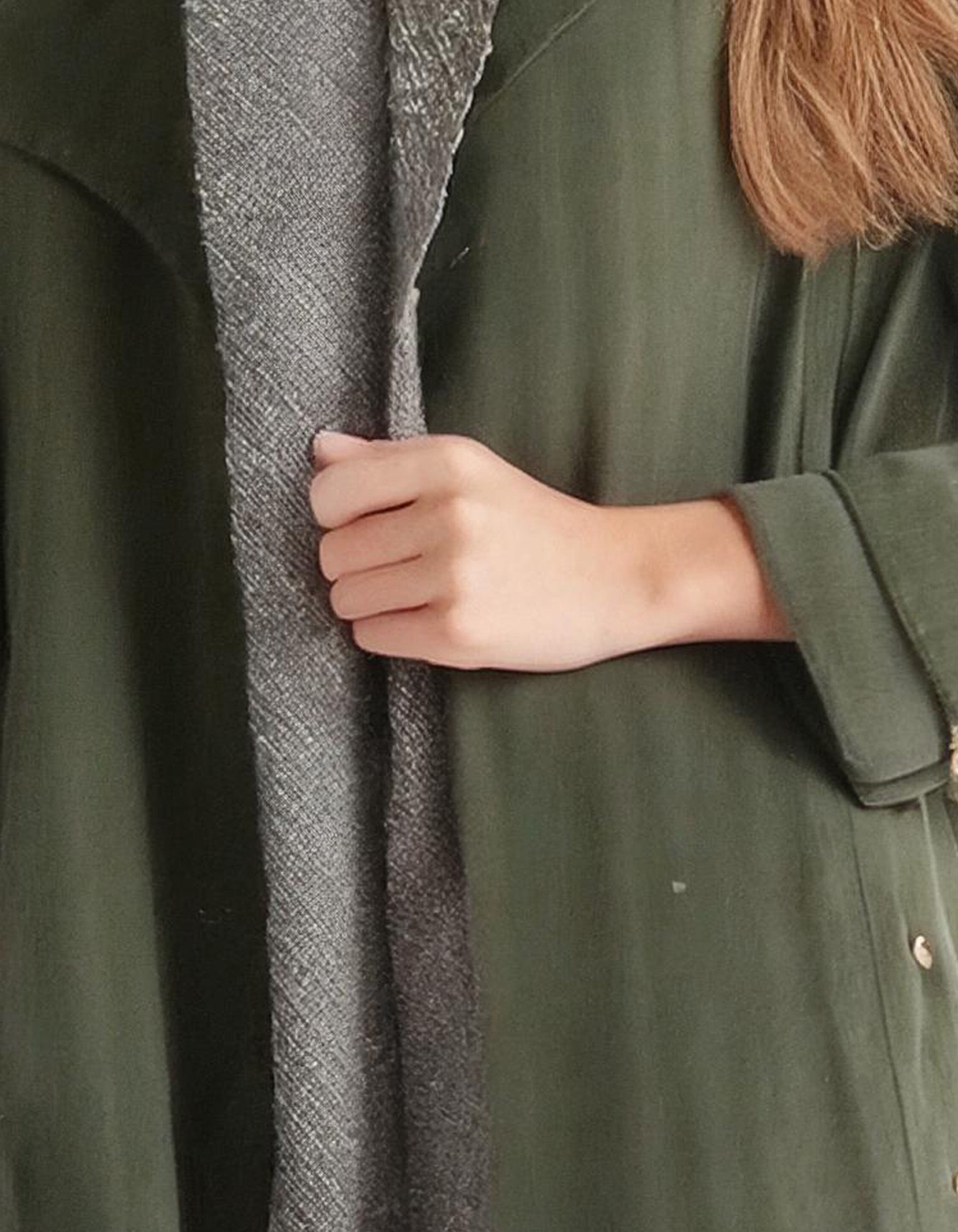 Sage Green Relaxed Trench Coats 3