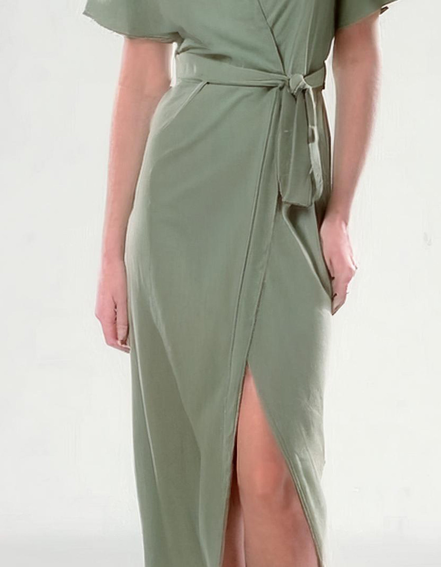 Sage Green Simplicity Wrap Dress 3