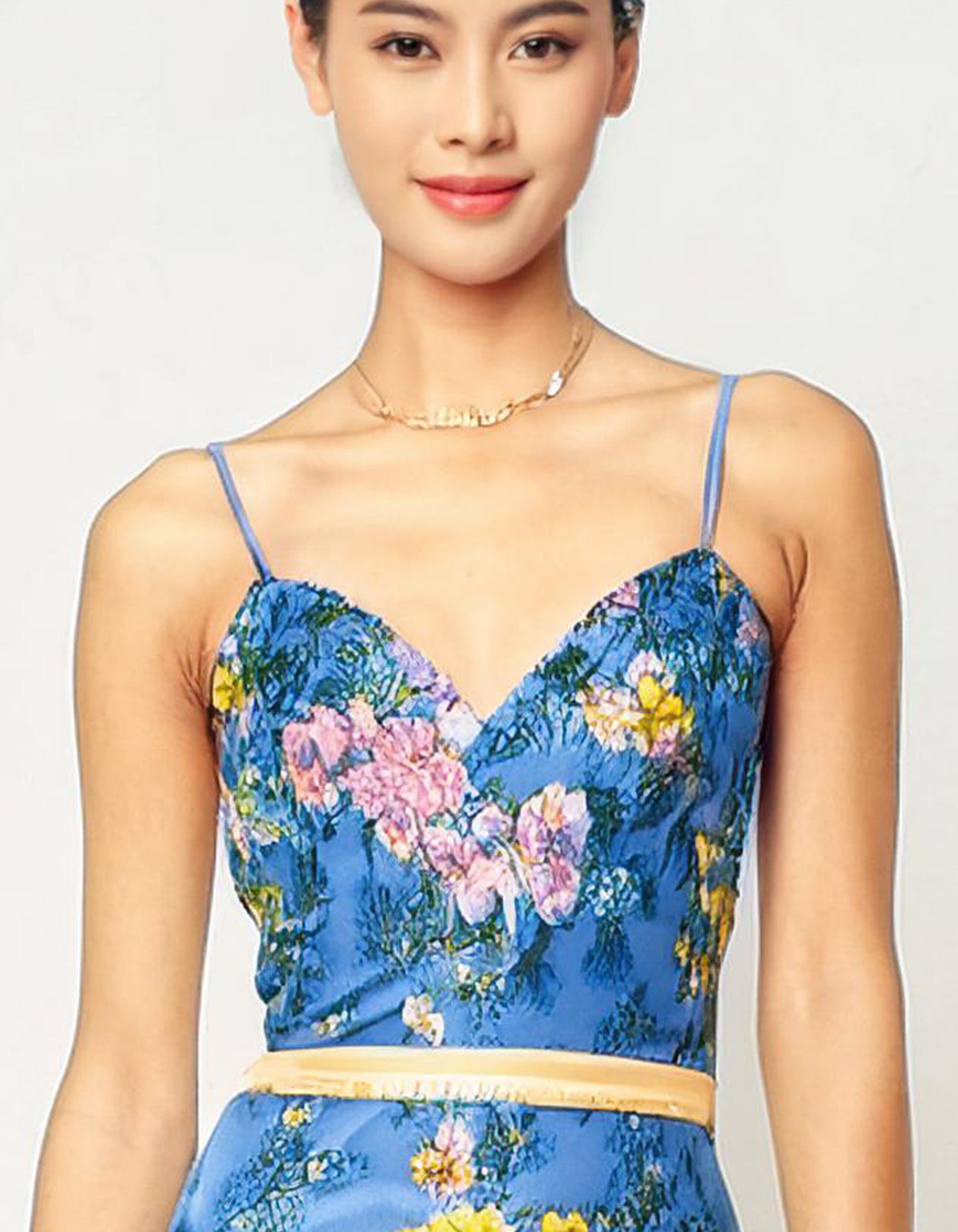 Sapphire Blossom Evening Gown 4