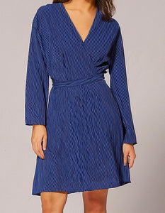 Sapphire Elegance Wrap Dress