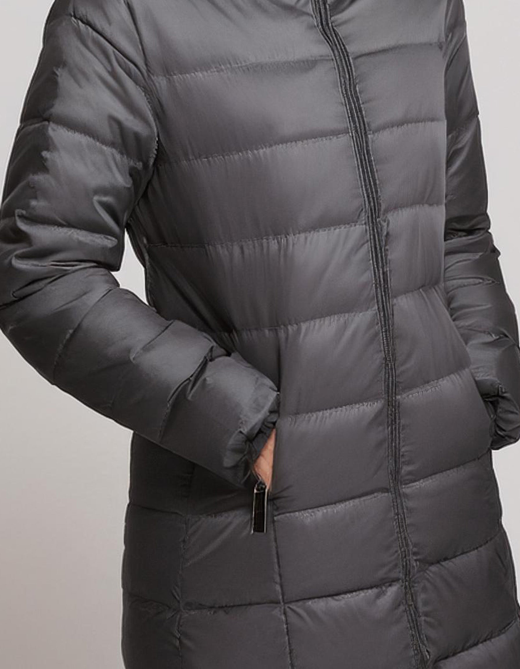 Silver Gray Stand-Collar Puffer Jacket 3