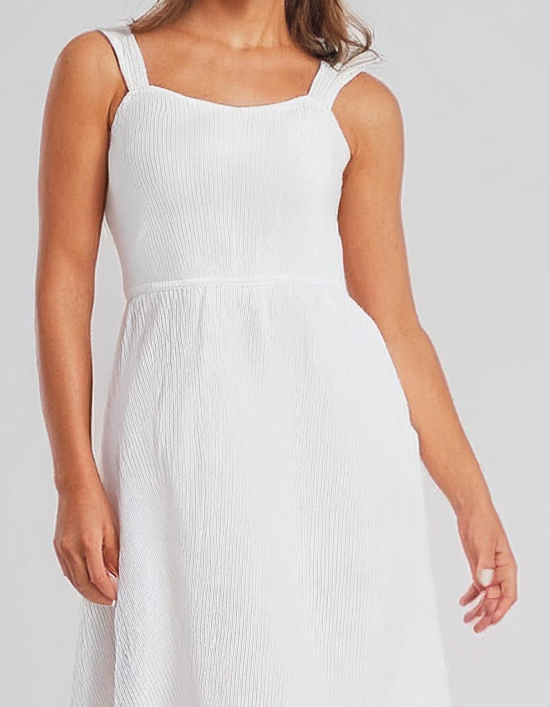 Simple White Midi Slip Dress 3
