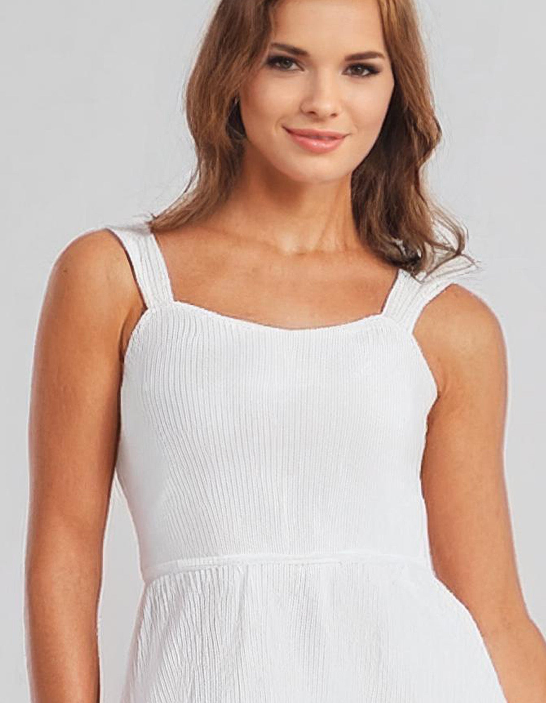 Simple White Midi Slip Dress 4