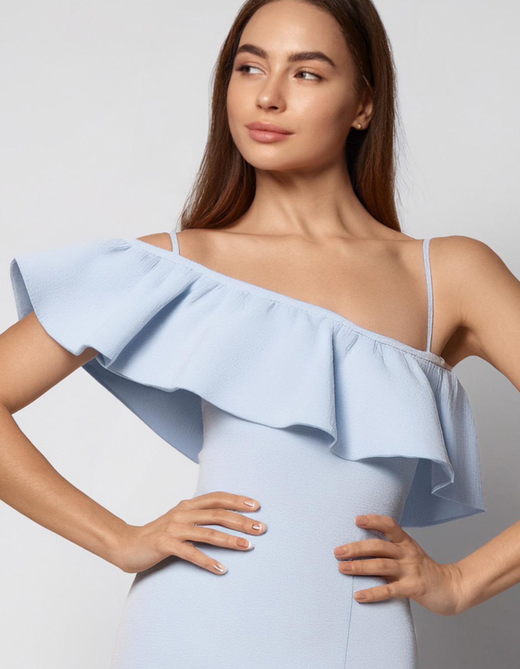 Sky Blue Ruffle Mini Dress 4