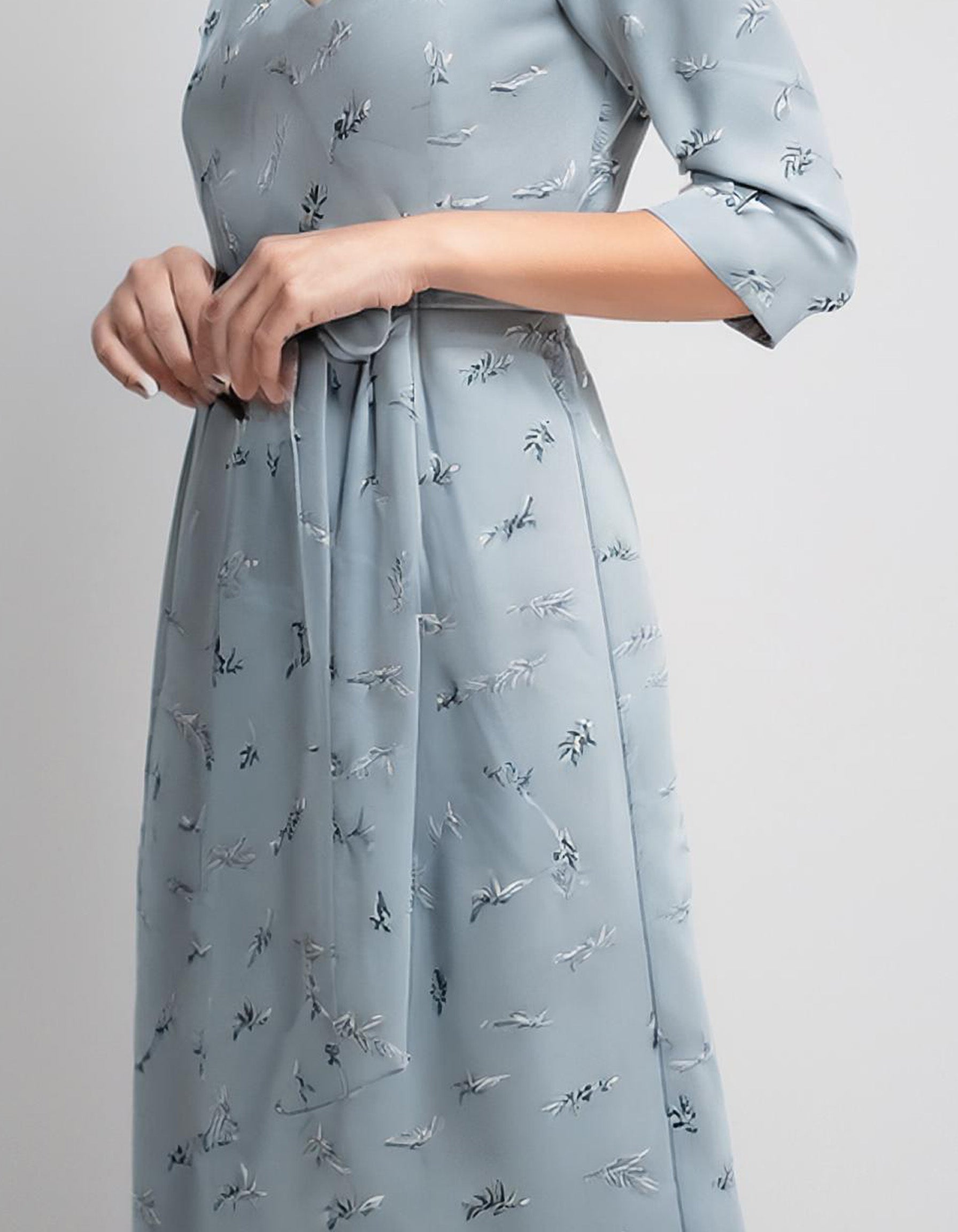 Sky Blue Scalloped Hem Shift Dresses 3