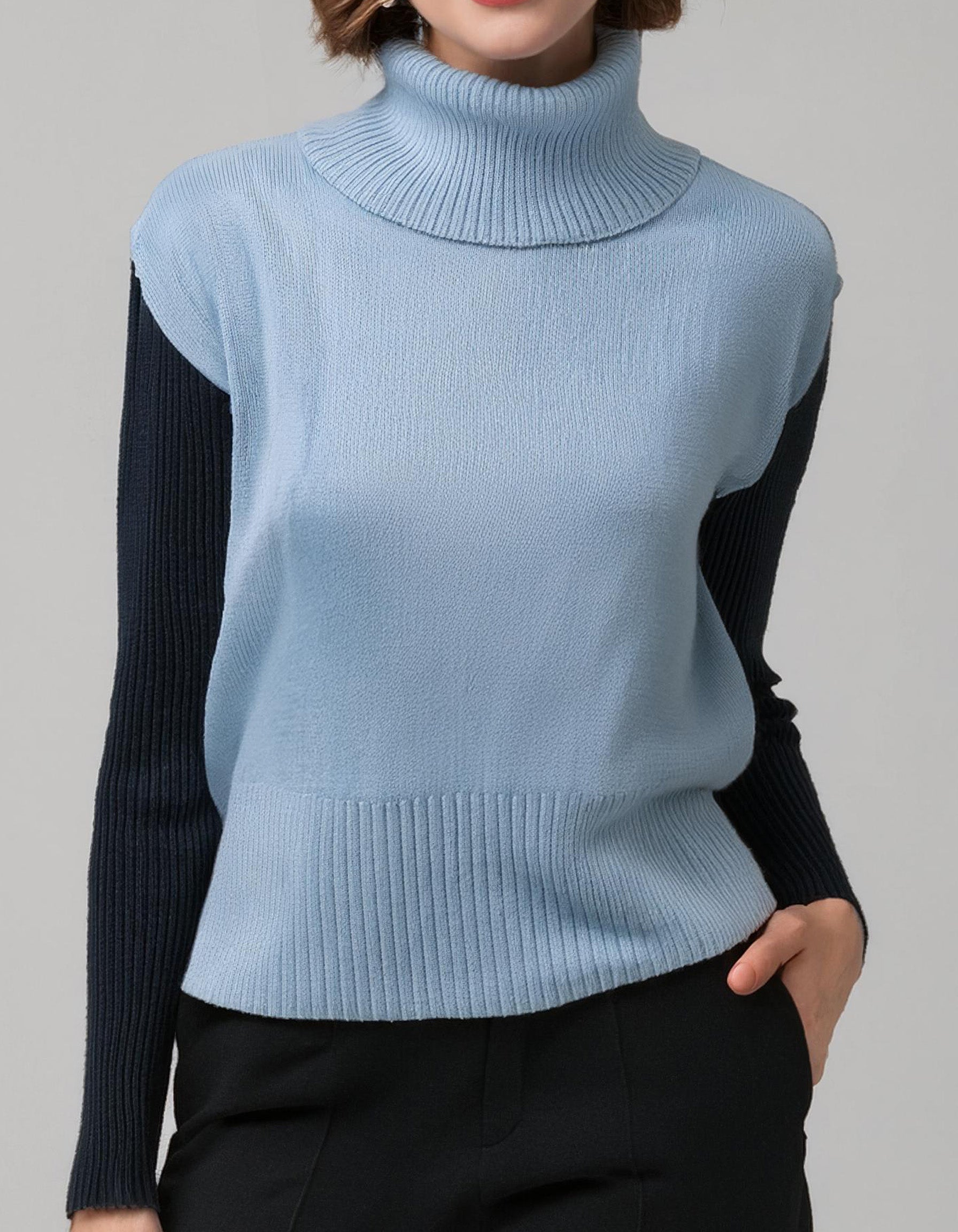 Sky Blue Soft Turtleneck Sweater 2