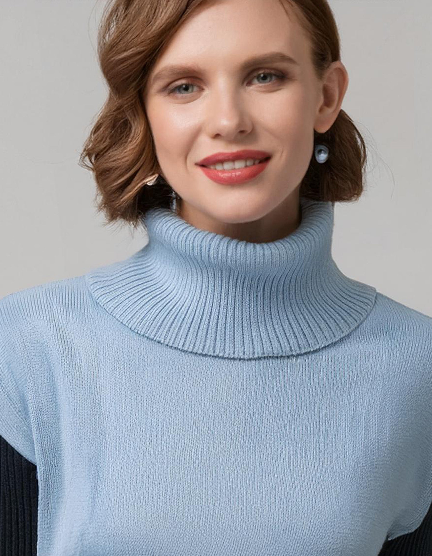 Sky Blue Soft Turtleneck Sweater 4