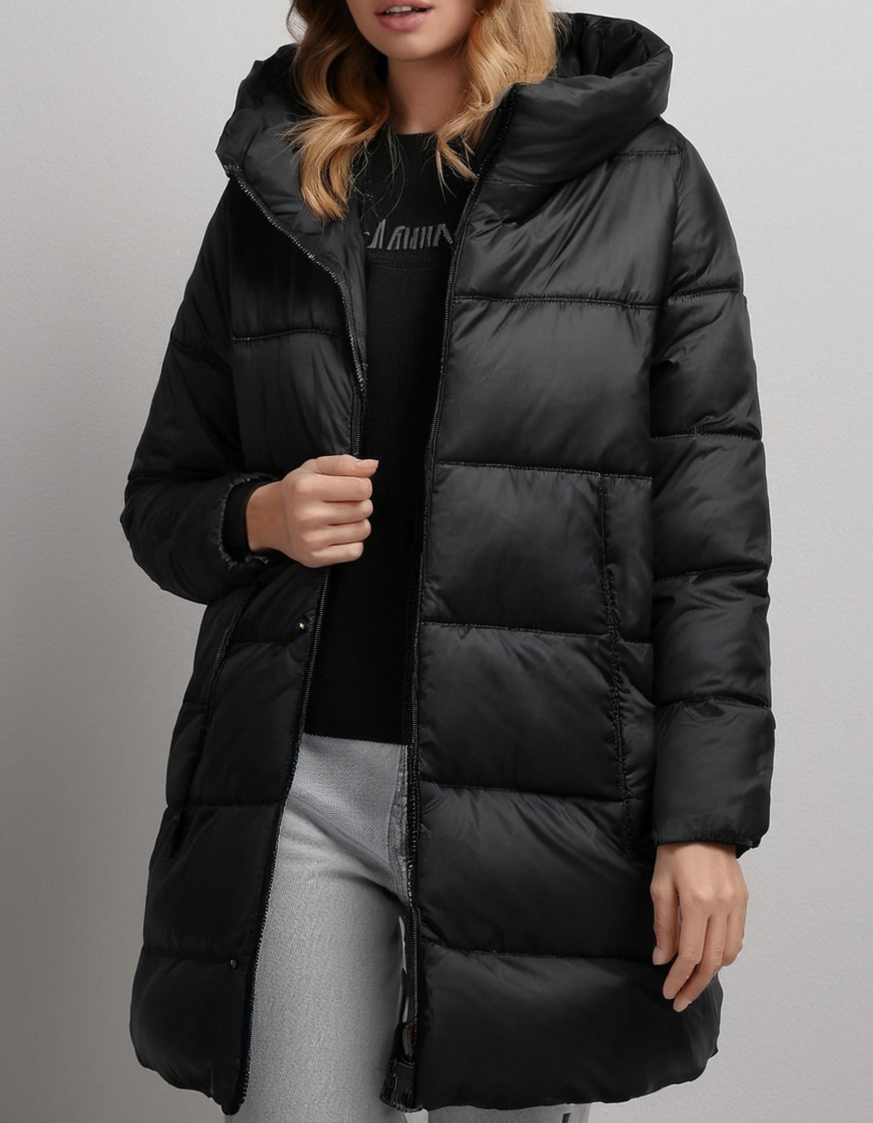 Slate Gray Oversized Puffer Jacket 2