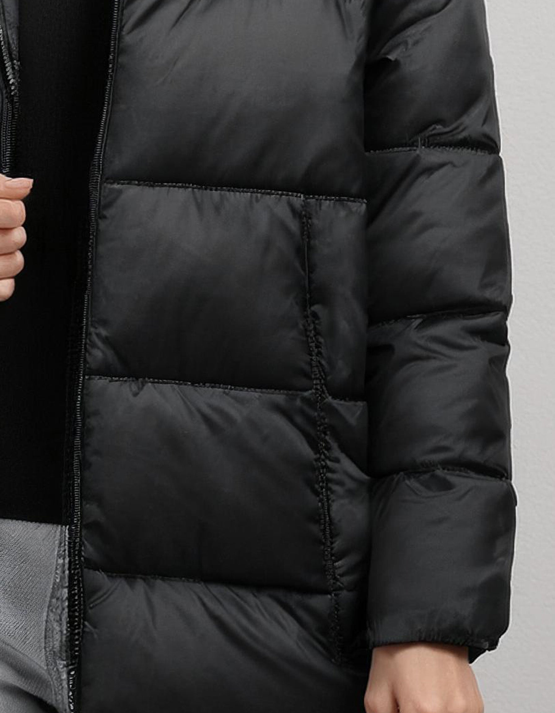 Slate Gray Oversized Puffer Jacket 3