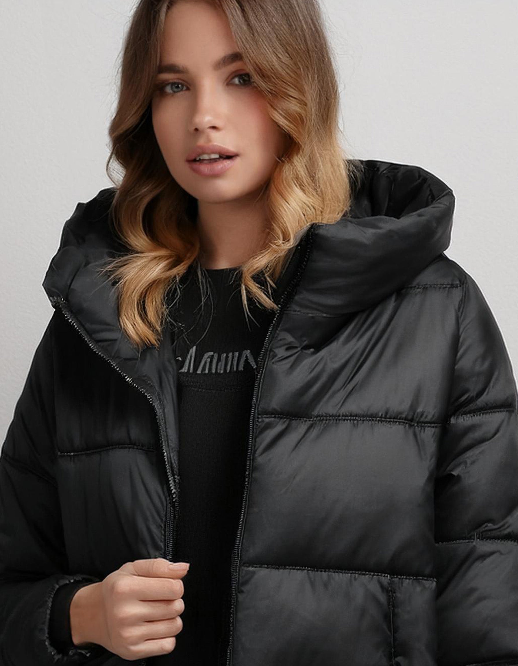 Slate Gray Oversized Puffer Jacket 4