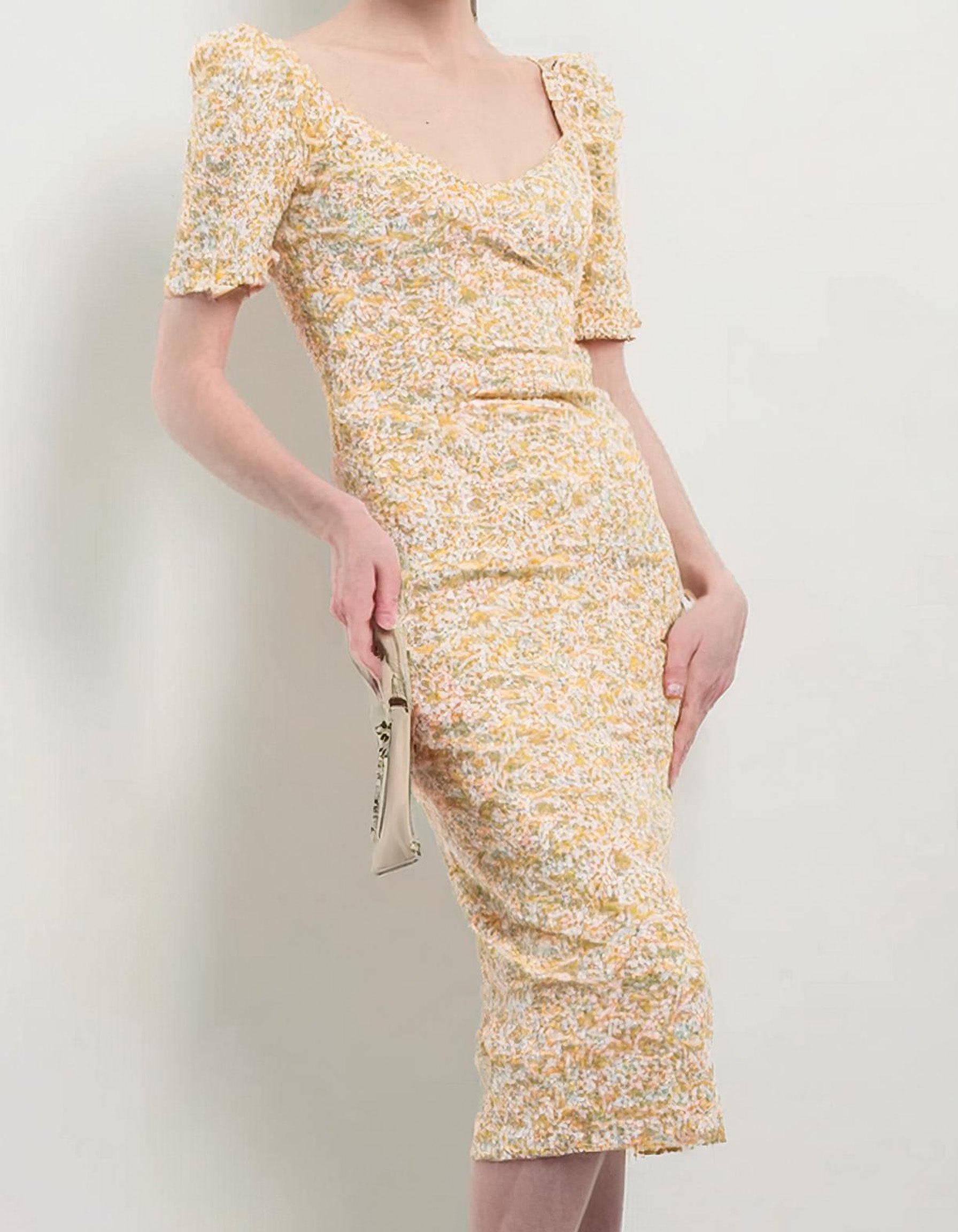 Soft Yellow Summer Midi Dress 2