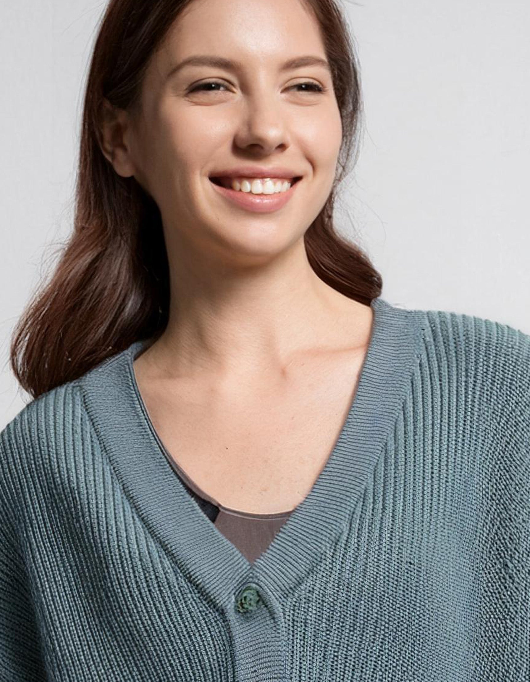 Steel Blue V-Neck Cardigan 3