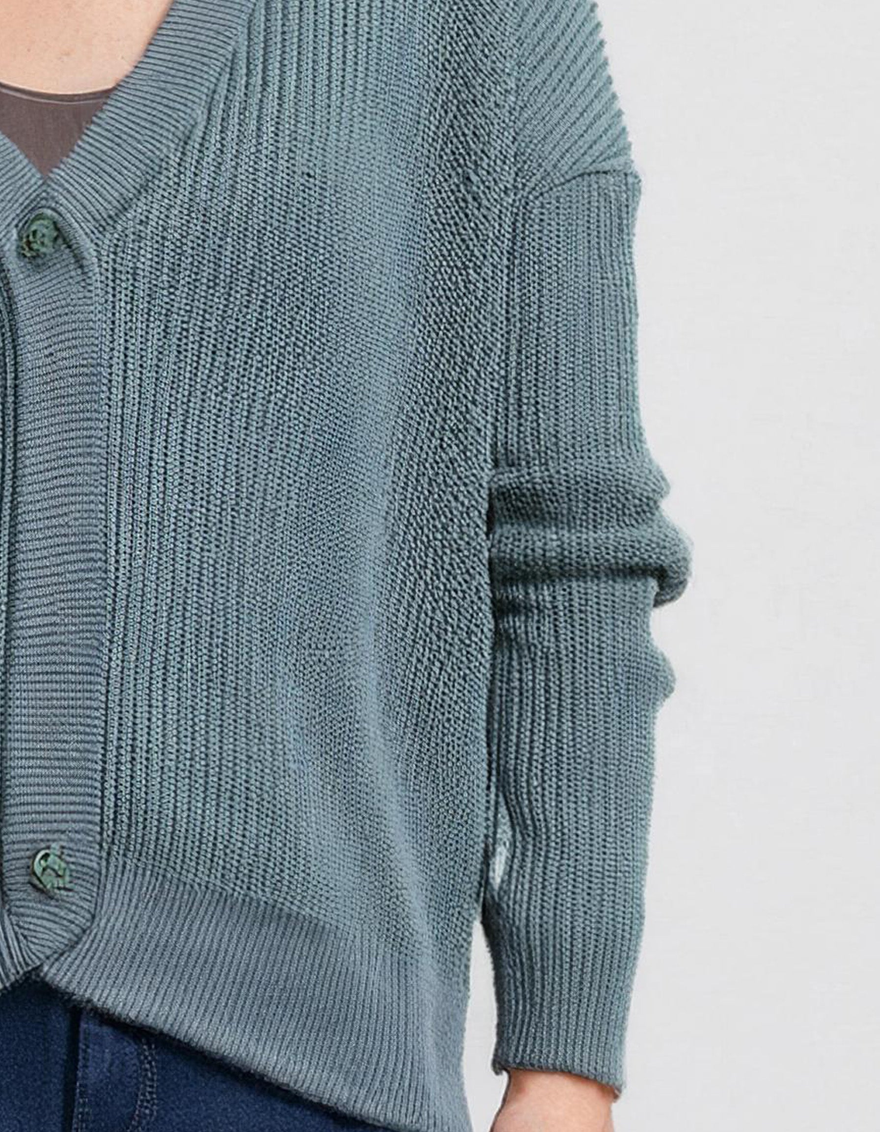 Steel Blue V-Neck Cardigan 4