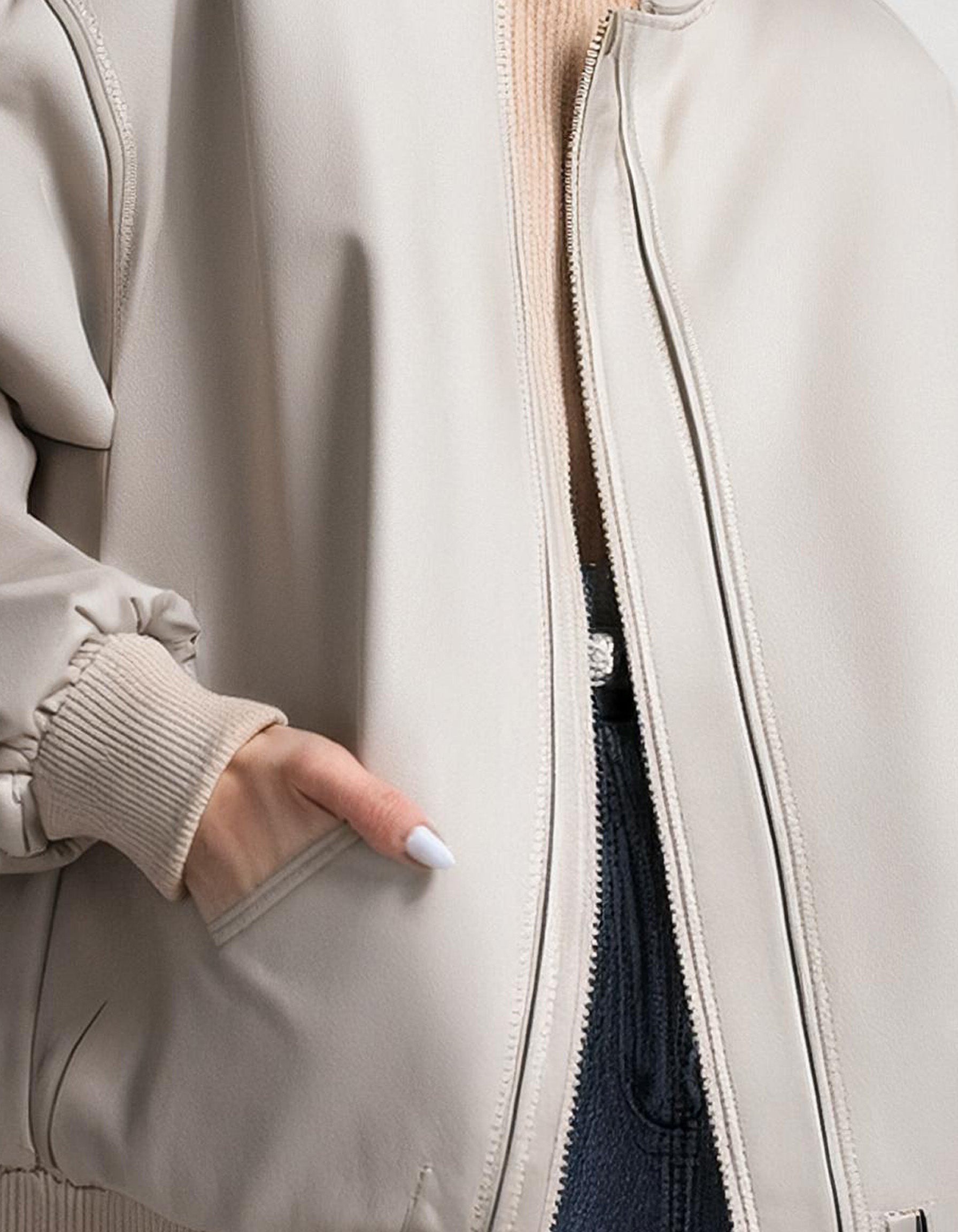 Stone Grey Bomber Jacket 3