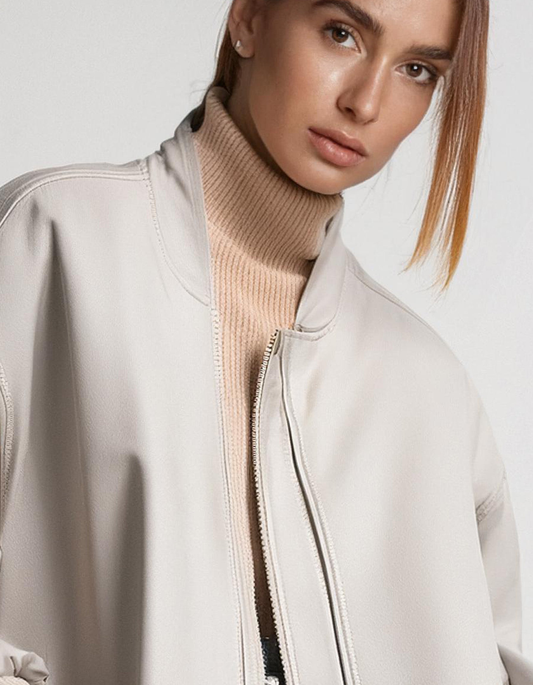 Stone Grey Bomber Jacket 4