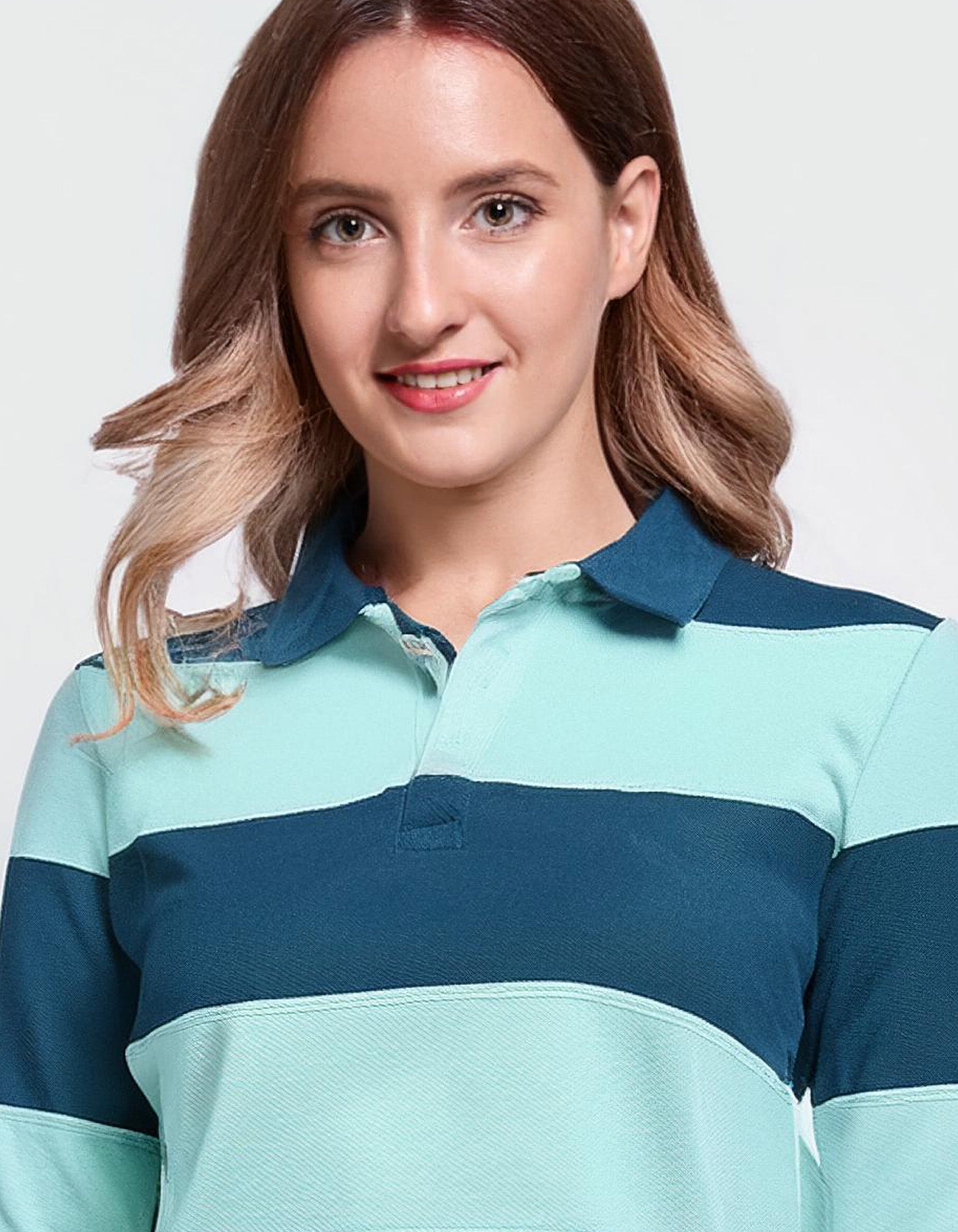 Striped Blue and White Polo Shirt 4