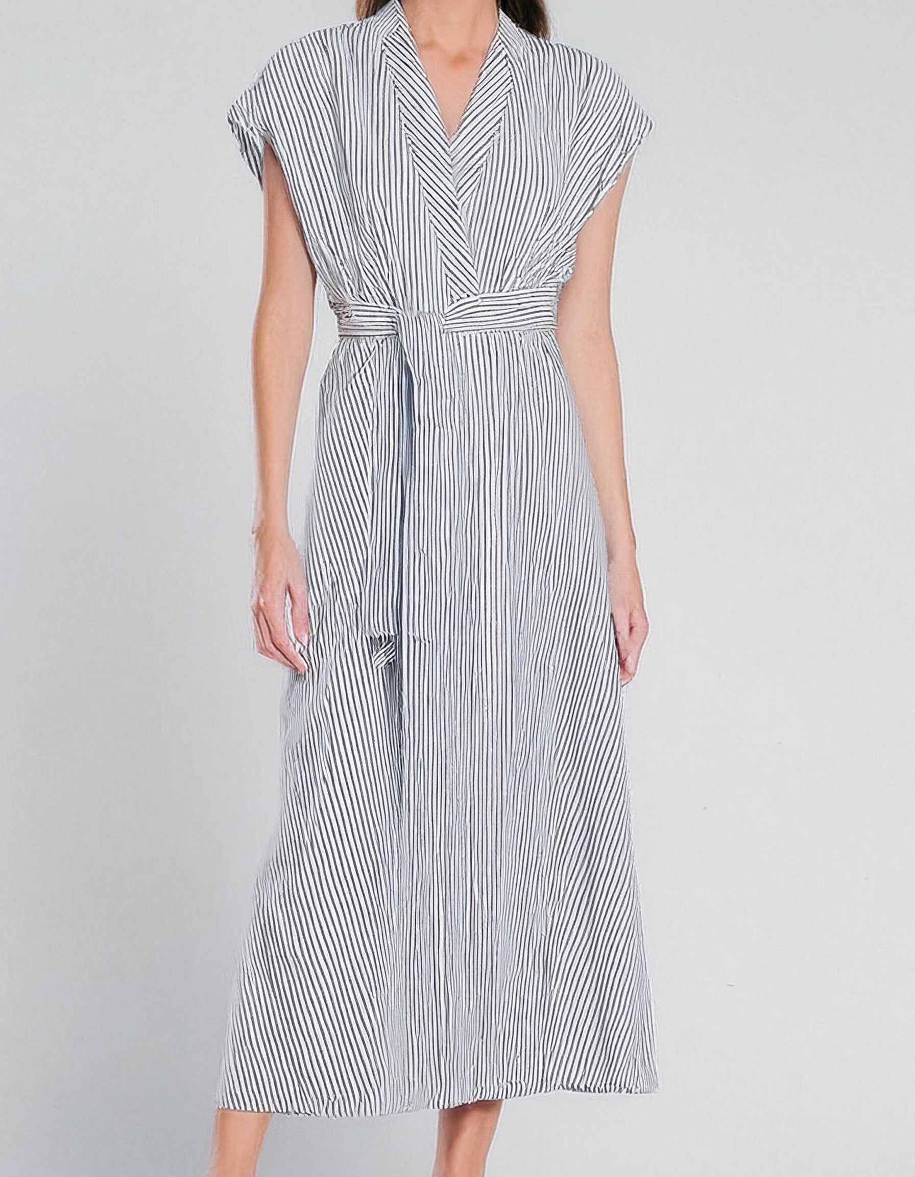Striped Maxi Wrap Dress 2