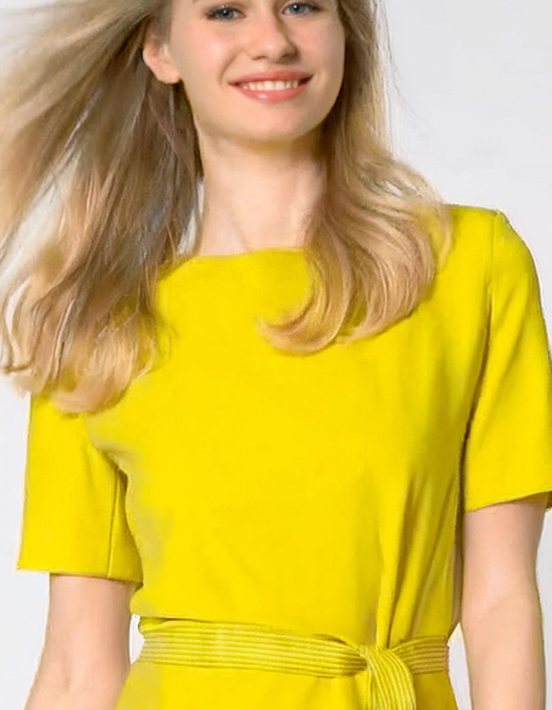 Sunshine Yellow Midi Wrap Dress 4