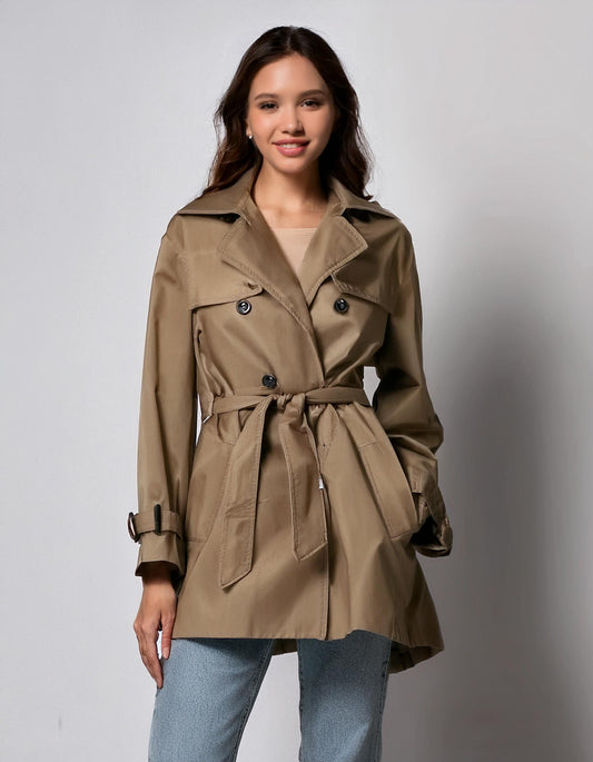 Tan Belted Trench Coats