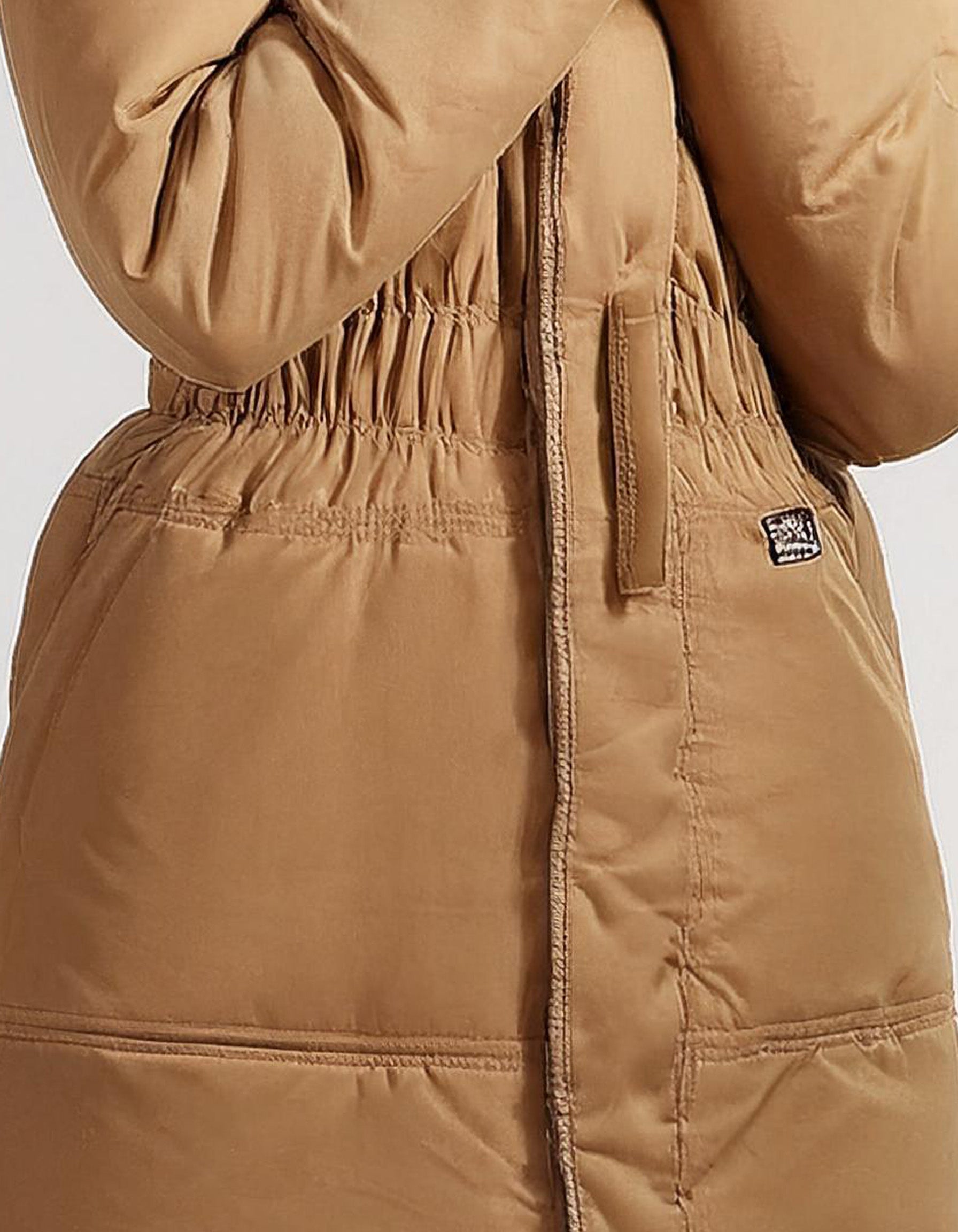 Tan Hooded Parka with Faux Fur Lining 3