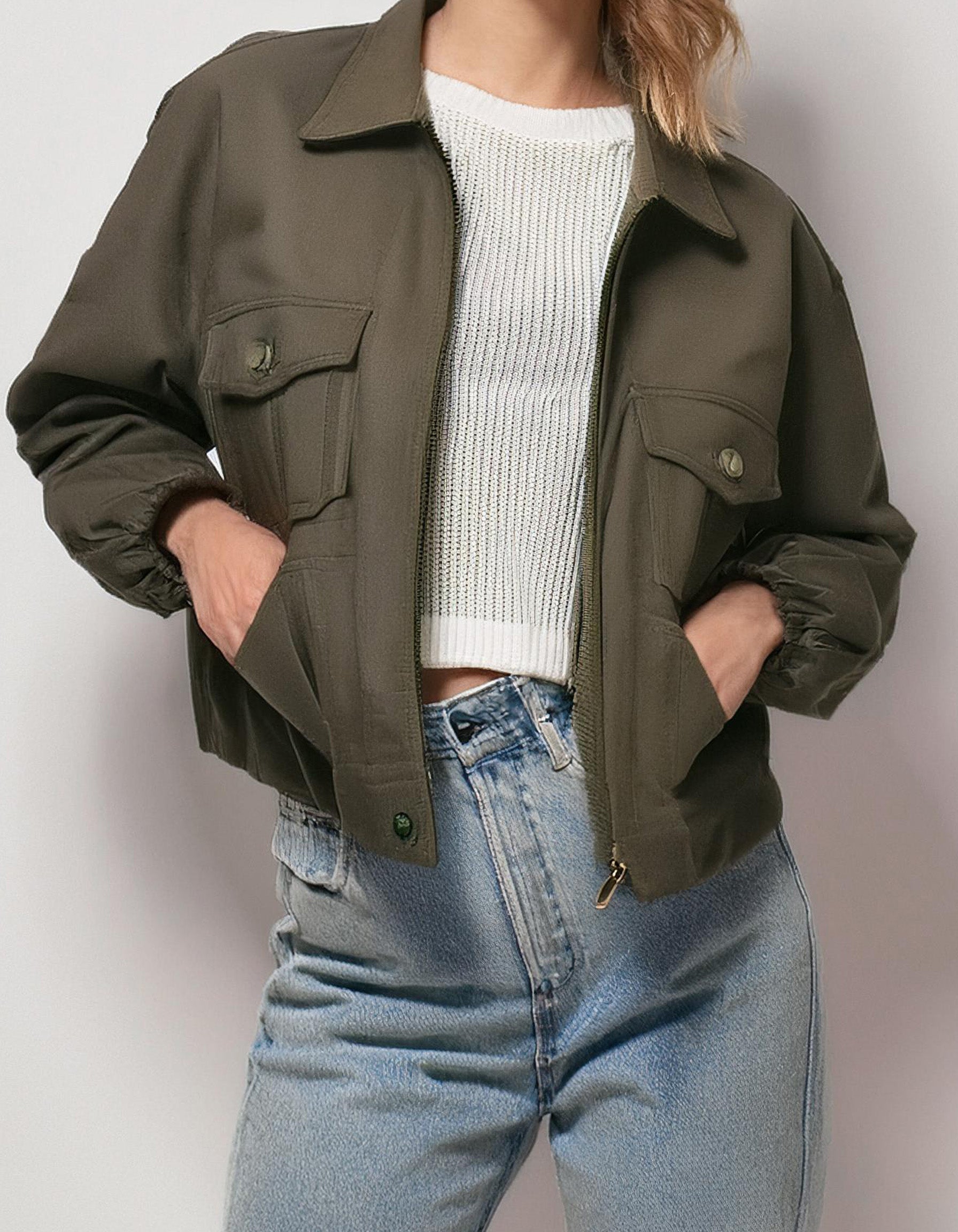 Taupe Everyday Bomber Jacket 2