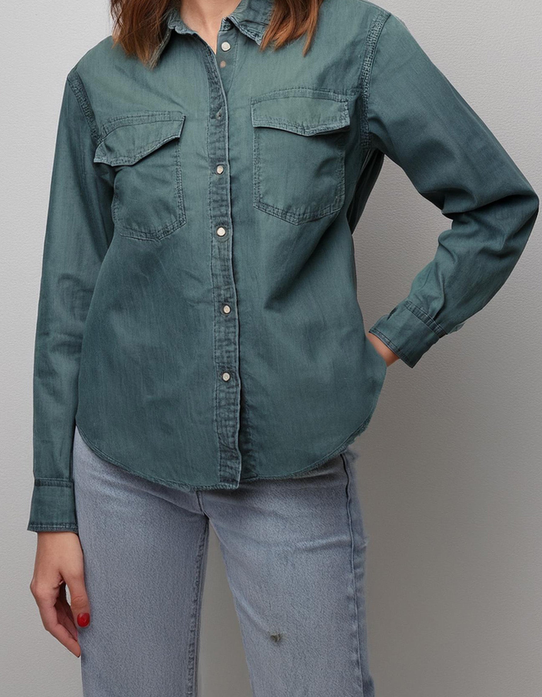 Teal Denim Shirt 2