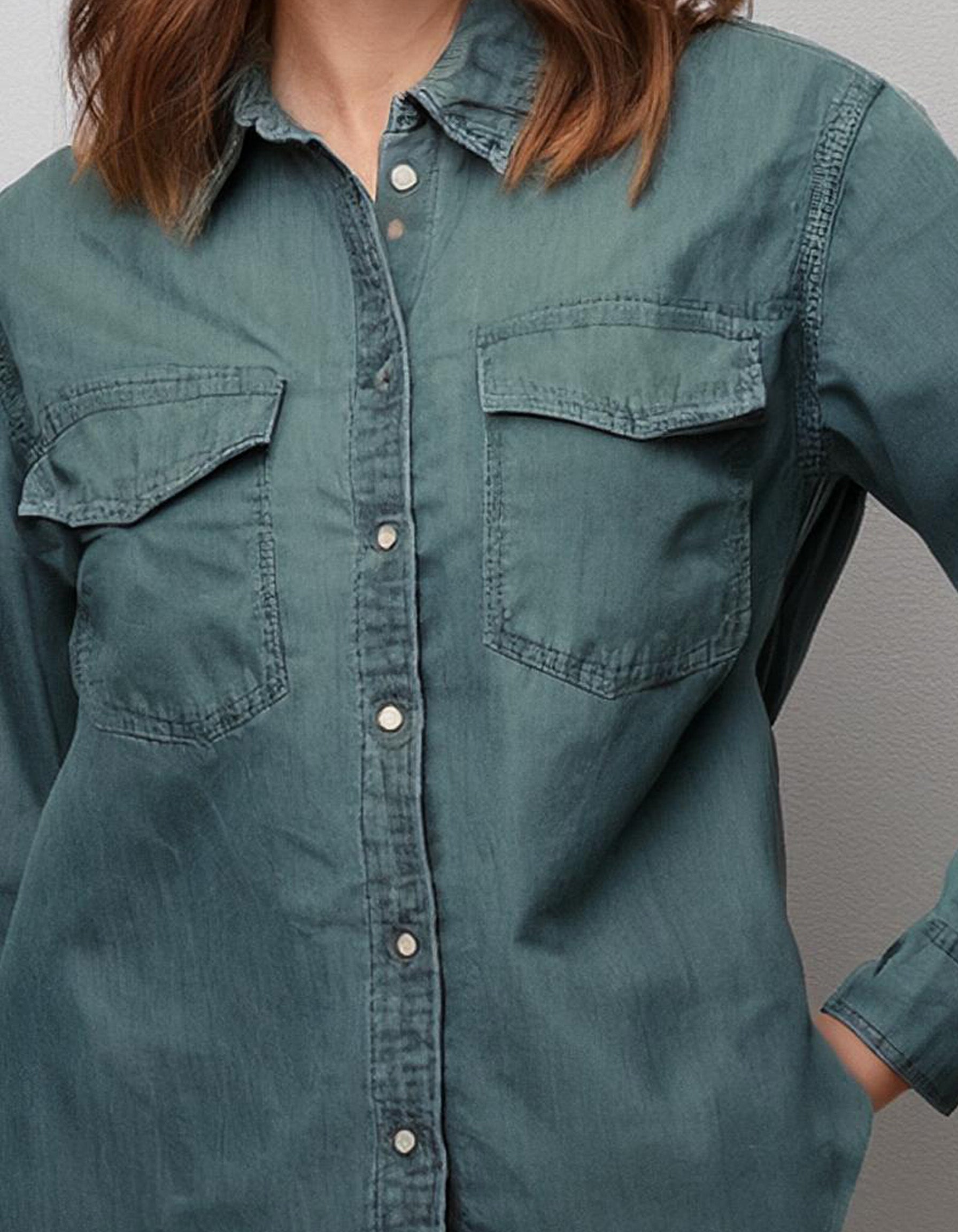 Teal Denim Shirt 3
