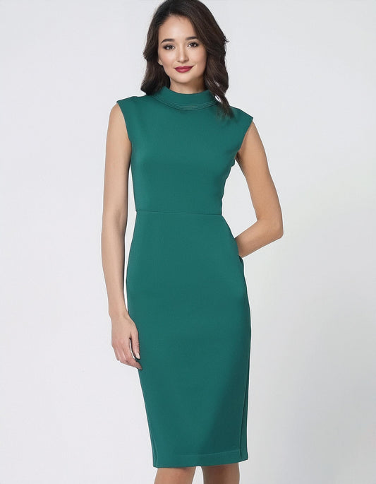 Teal Sleeveless Sheath Dress