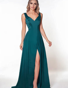 Teal Splendor Evening Gown