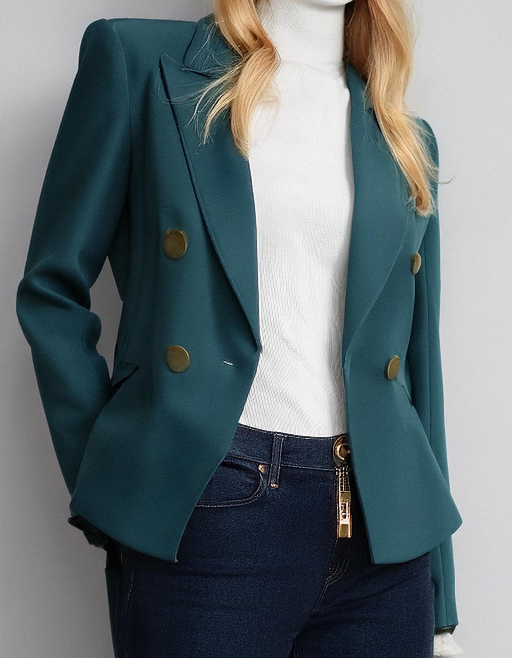 Teal Tailored Blazer 2